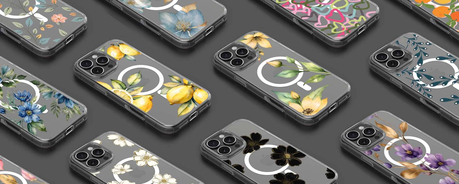 black and pink phone case Wildflower Pink Bunnies iPhone 15 Pro Max Case