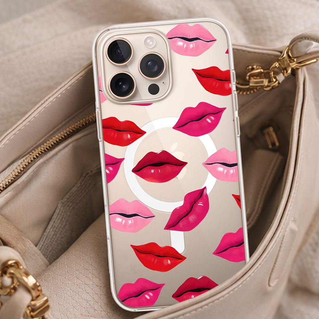 MagSafe iPhone 16 Pro Max Lips Design Clear Case