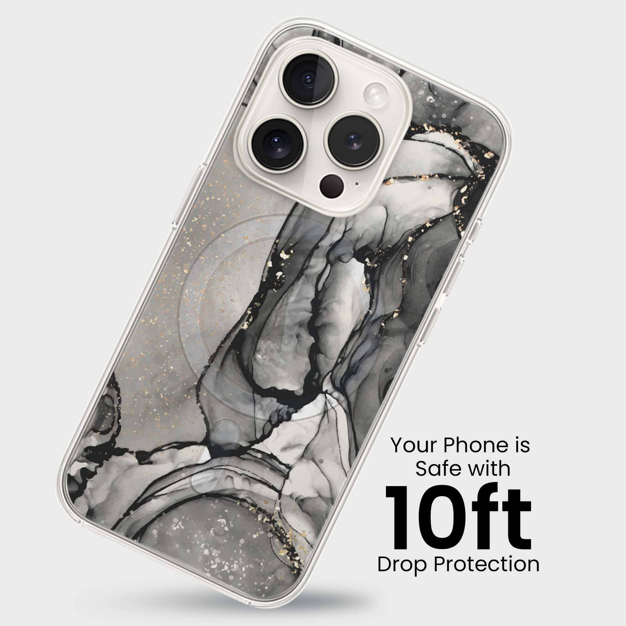 iPhone 15 Pro Max Case With MagSafe - Black Marble