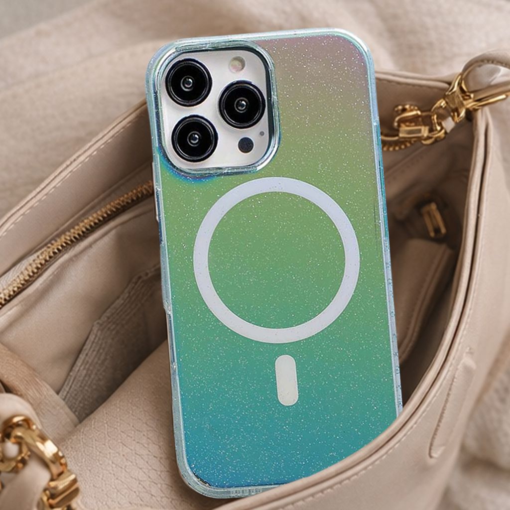 iPhone 16 Pro Max Anti-Yellow Glitter Clear Case with MagSafe