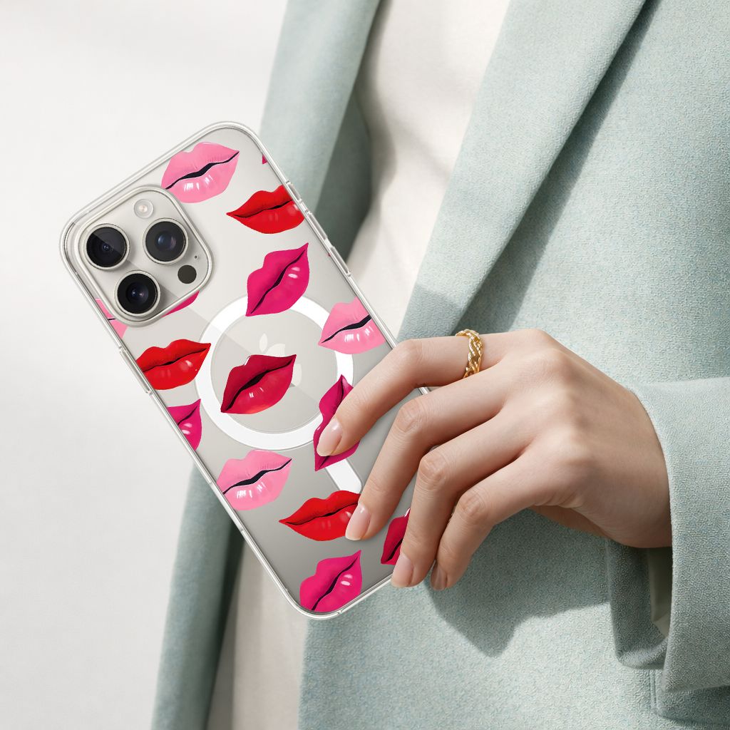 MagSafe iPhone 16 Pro Lips Design Clear Case