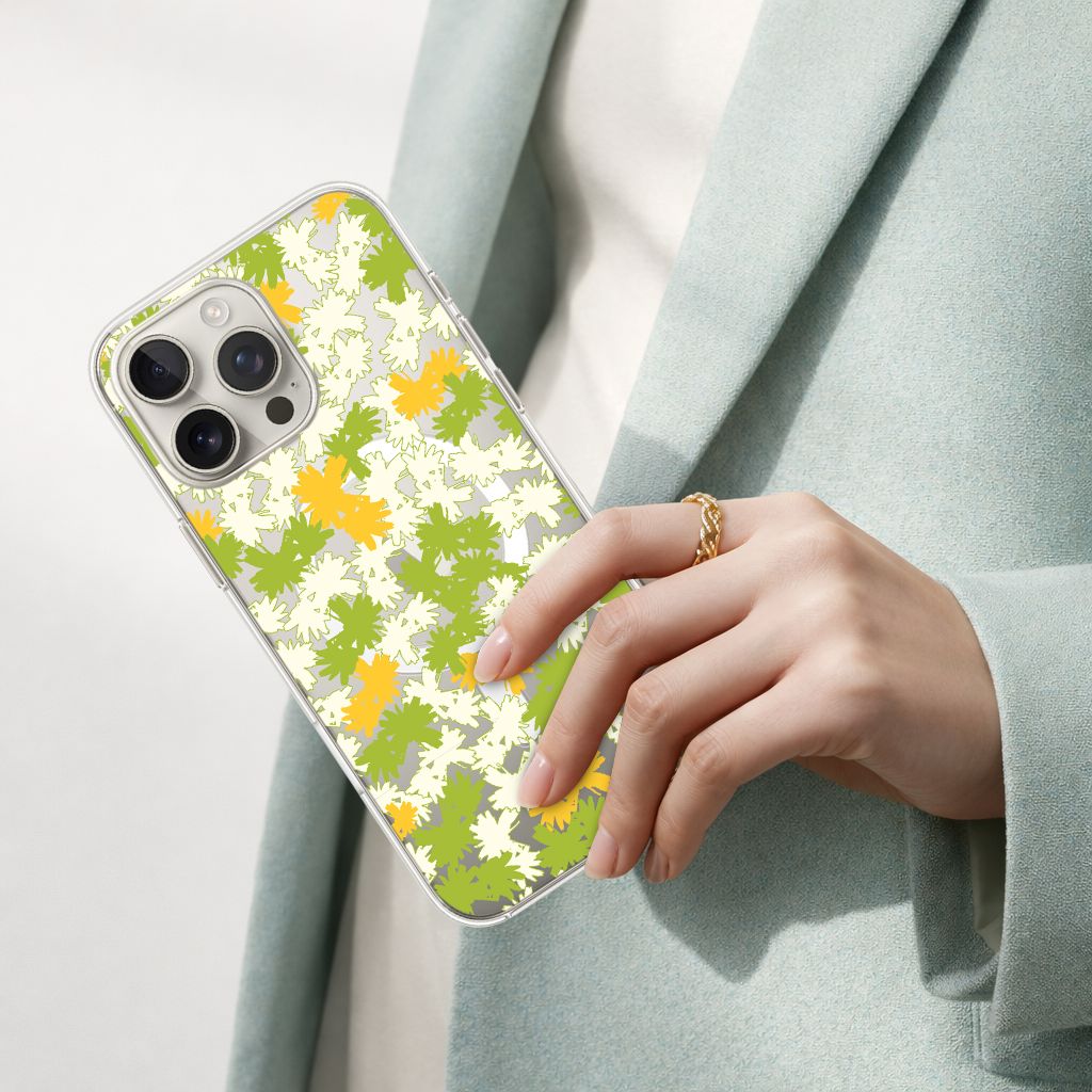 iPhone 16 Pro Max Clear Case - Yellow Dandelion Design