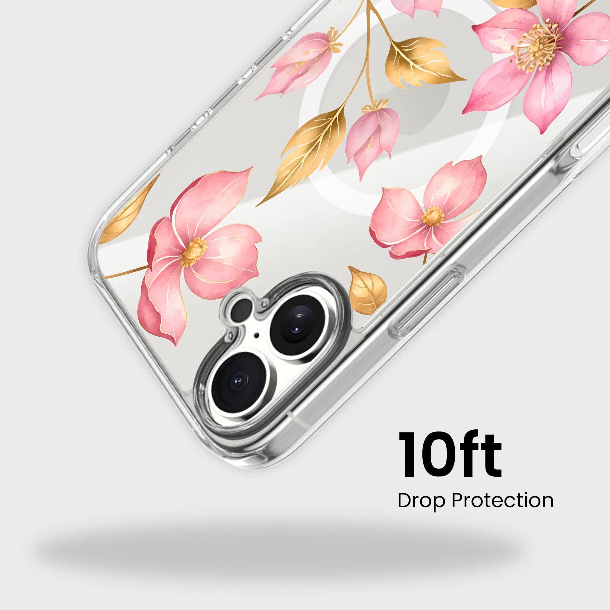 MagSafe iPhone 17 Pink Wildflower Clear Case