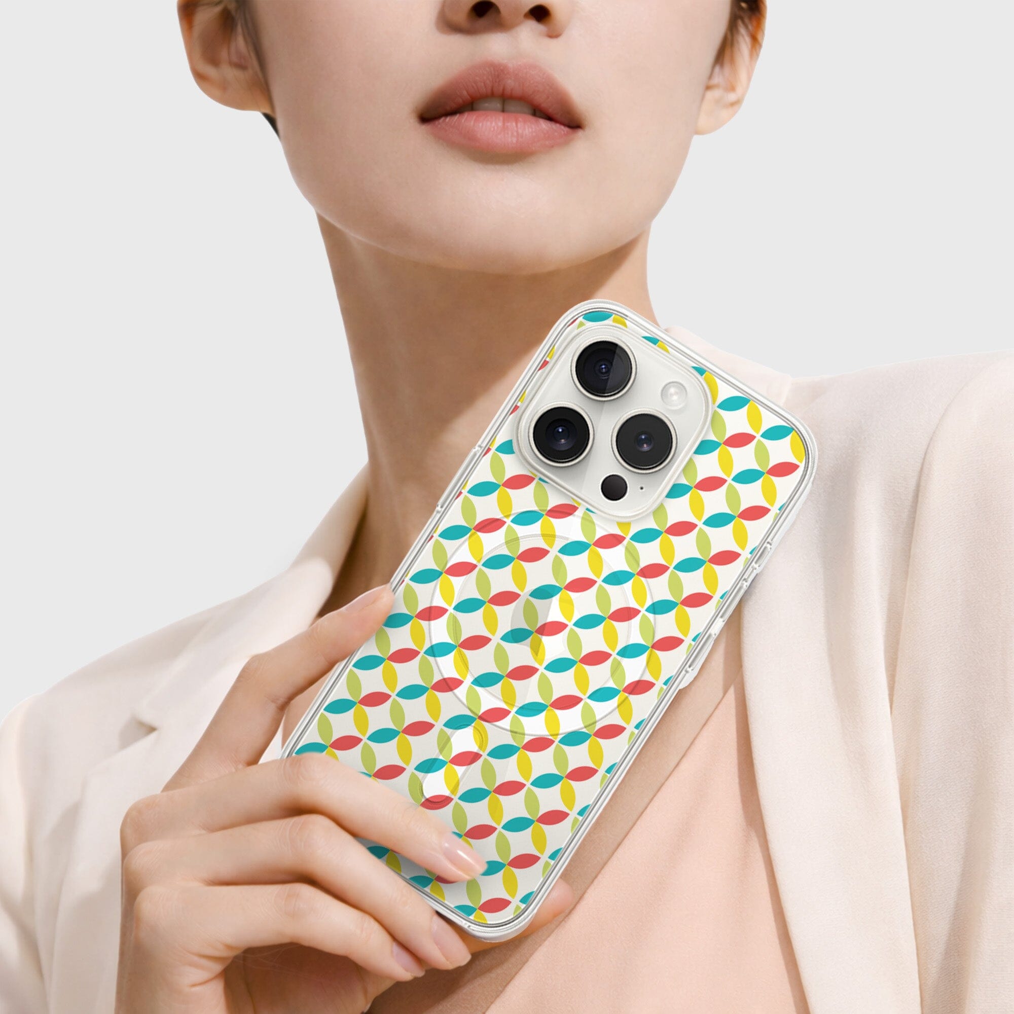 iPhone 15 Pro Max Clear Case - Yellow Celestial Petal Design