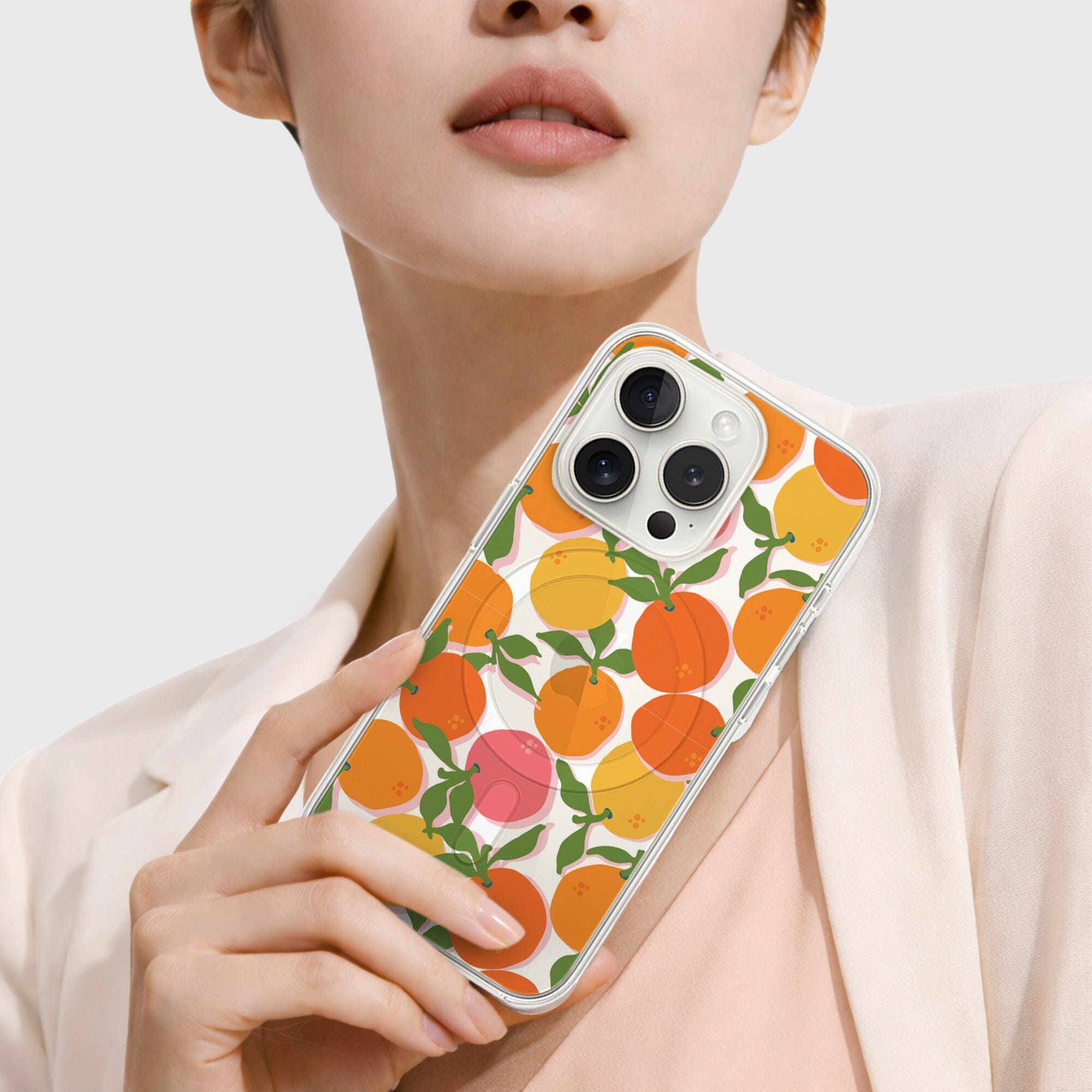 iPhone 15 Pro Max Clear Case - Orange You Clever Design