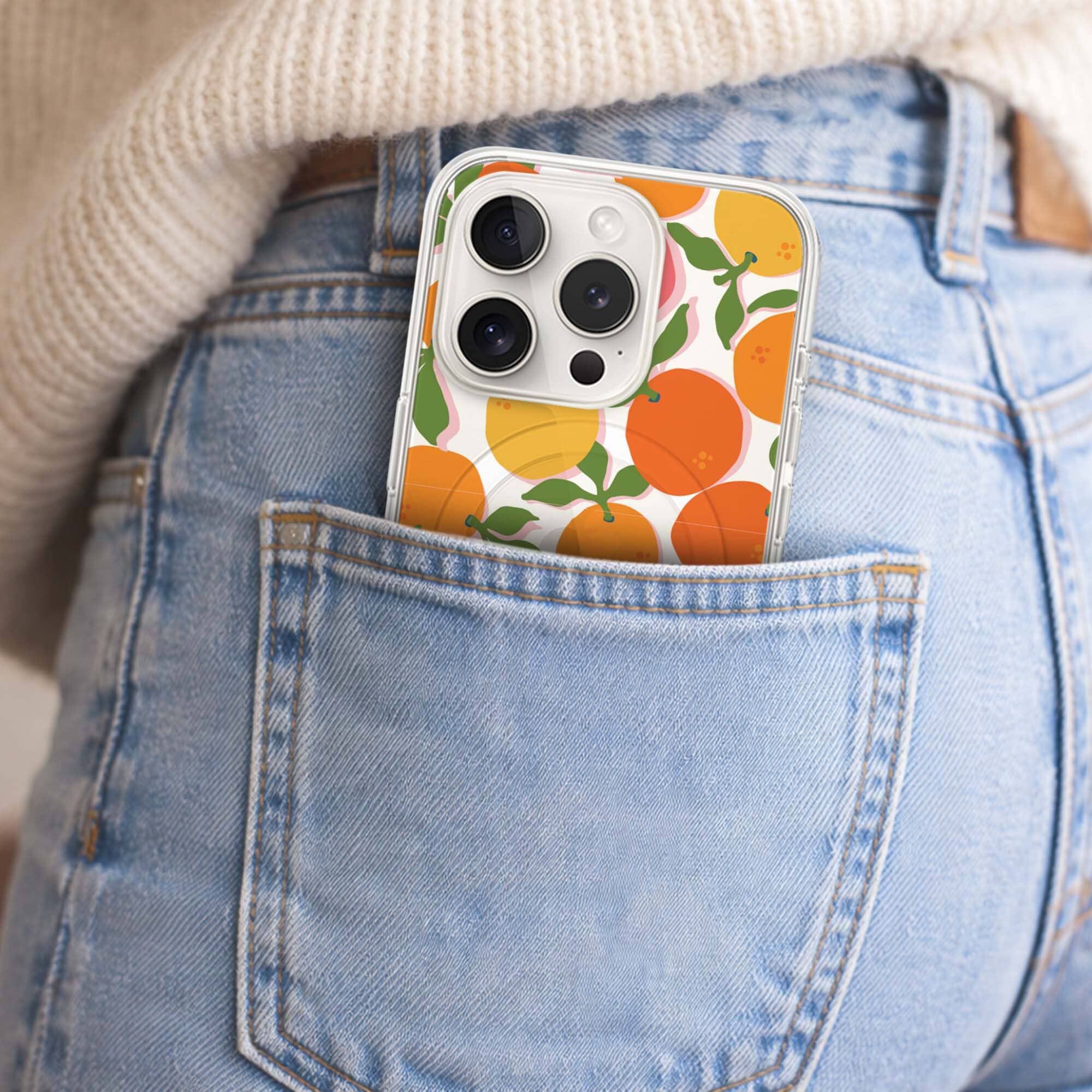 iPhone 15 Pro Max Clear Case - Orange You Clever Design