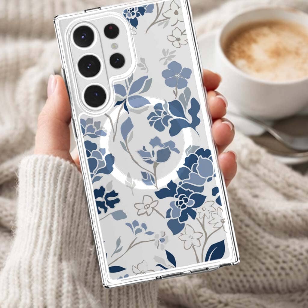 Samsung Galaxy S26 Ultra Blue Pattern Clear Case