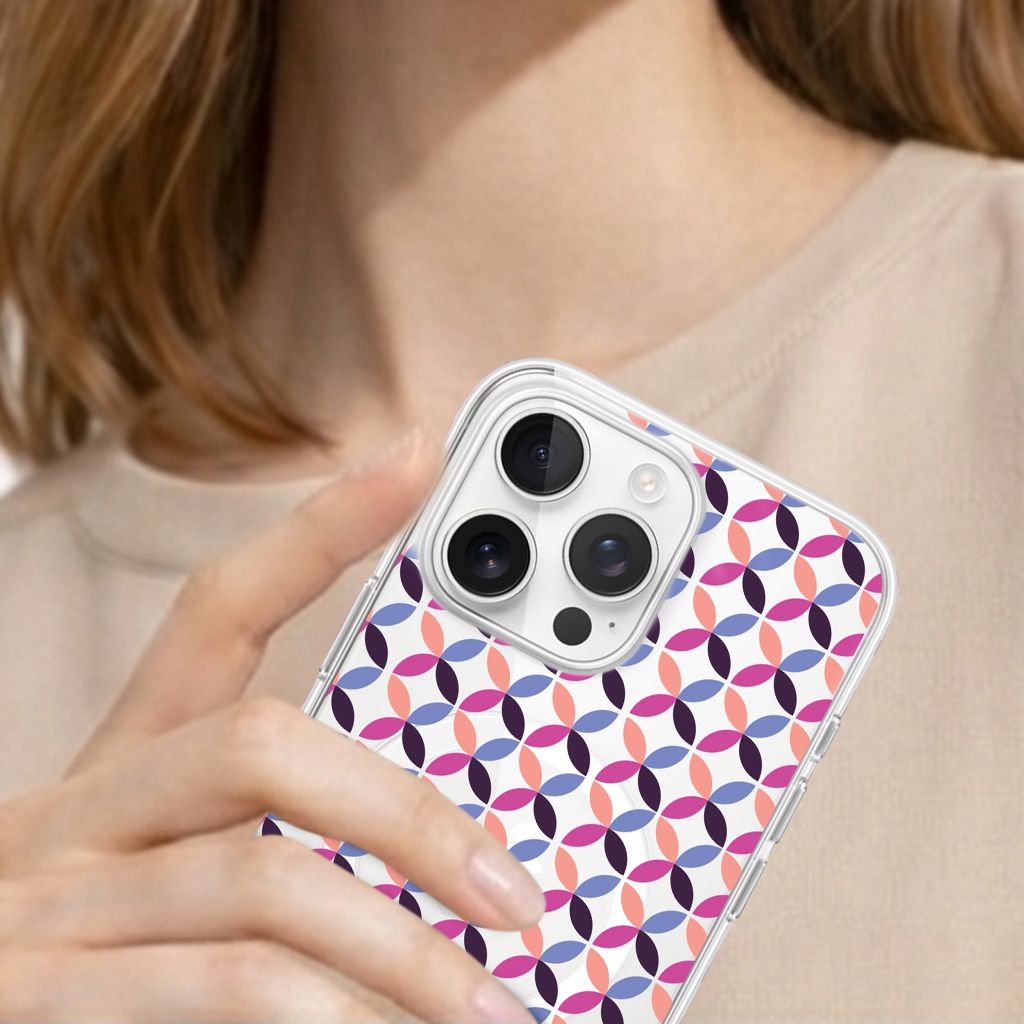 iPhone 16 Pro Max Clear Case - Pink Celestial Petal Design