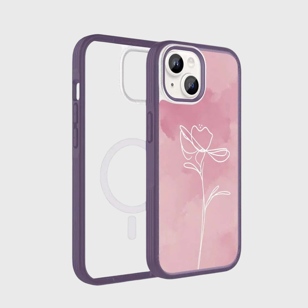 iPhone 15 Case With MagSafe - Pink Flower
