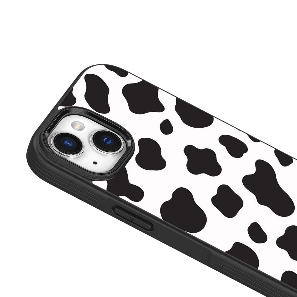 iPhone 15 Case With MagSafe - Black Cow Print