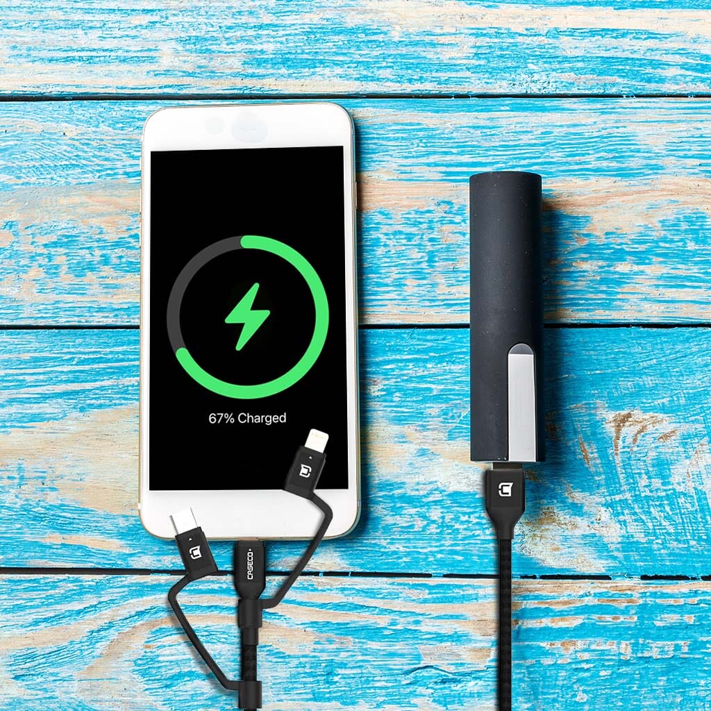 1.5 Meter 3 in 1 Cable - Braided, Black | USB Type C / Micro USB/ Lightning
