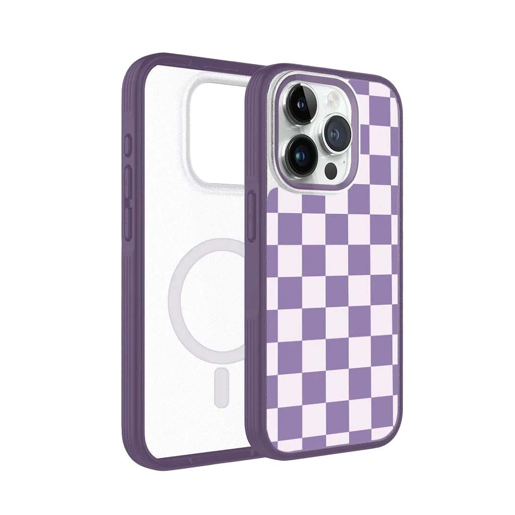 iPhone 15 Pro Case With MagSafe - Purple Checkerboard
