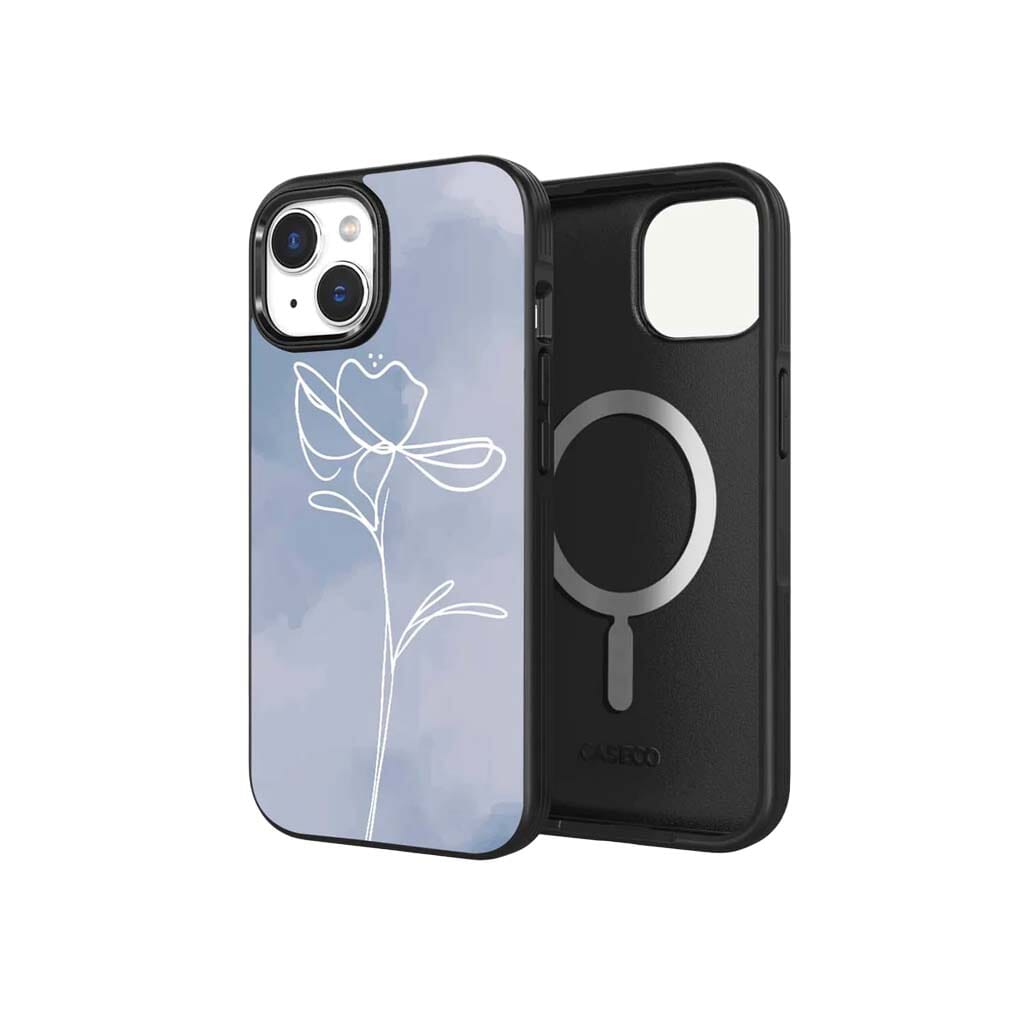 iPhone 15 Case With MagSafe - Blue Flower