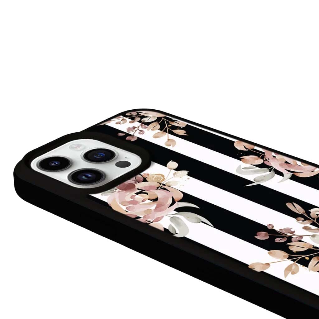 MagSafe iPhone 13 Pro Max Black Flower Case