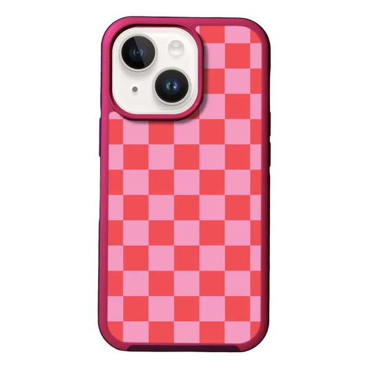 MagSafe iPhone 13 Pink Checkerboard Print Case