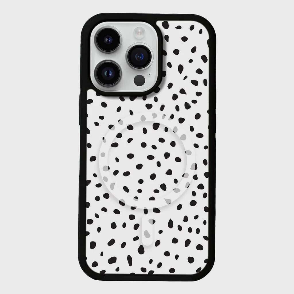 White Polka Dots iPhone 13 Pro Max Phone Case | Caseco Inc White Polka Dots iPhone 13 Pro Max Phone Case | Caseco Inc
