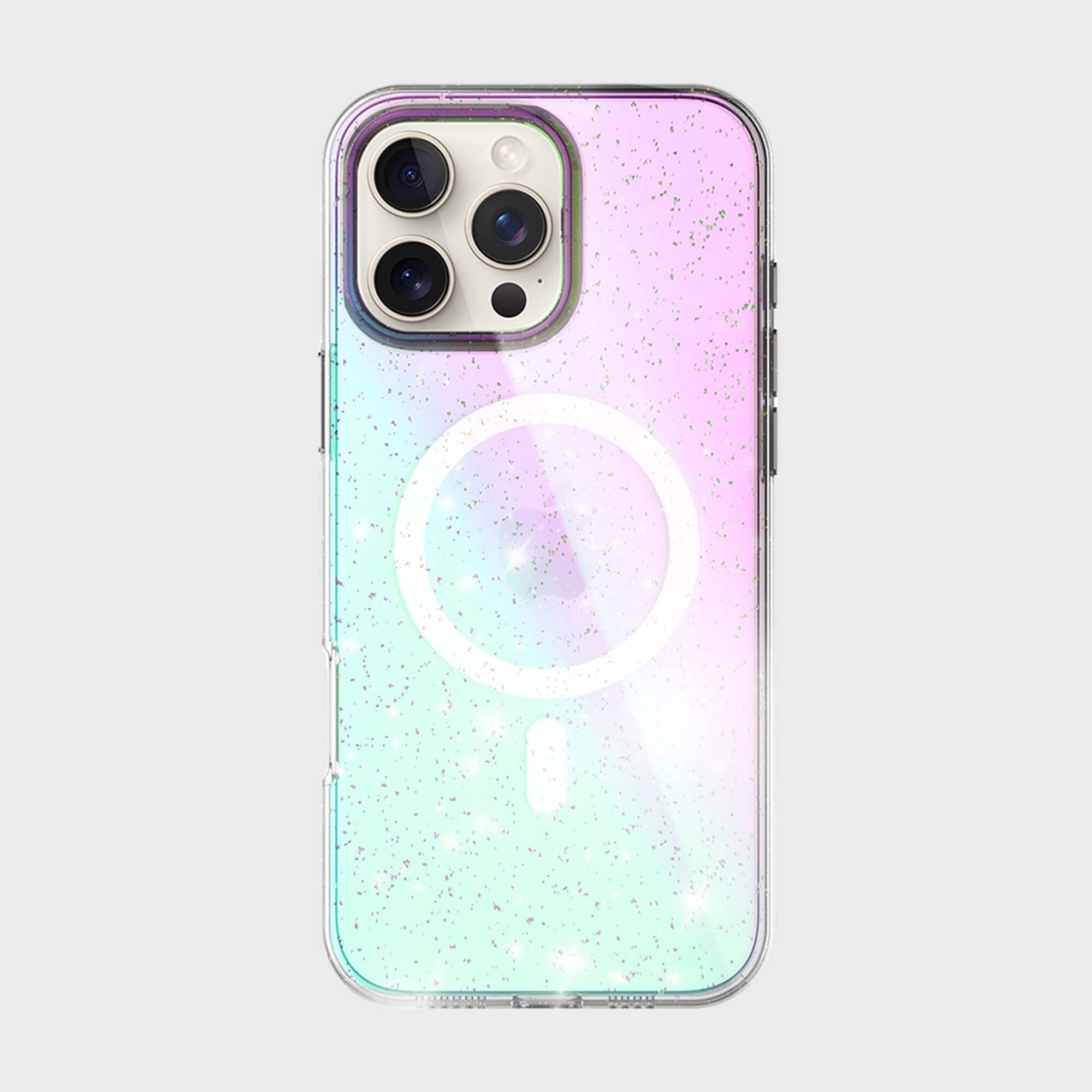 iPhone 16 Pro Anti-Yellow Glitter Clear Case with MagSafe