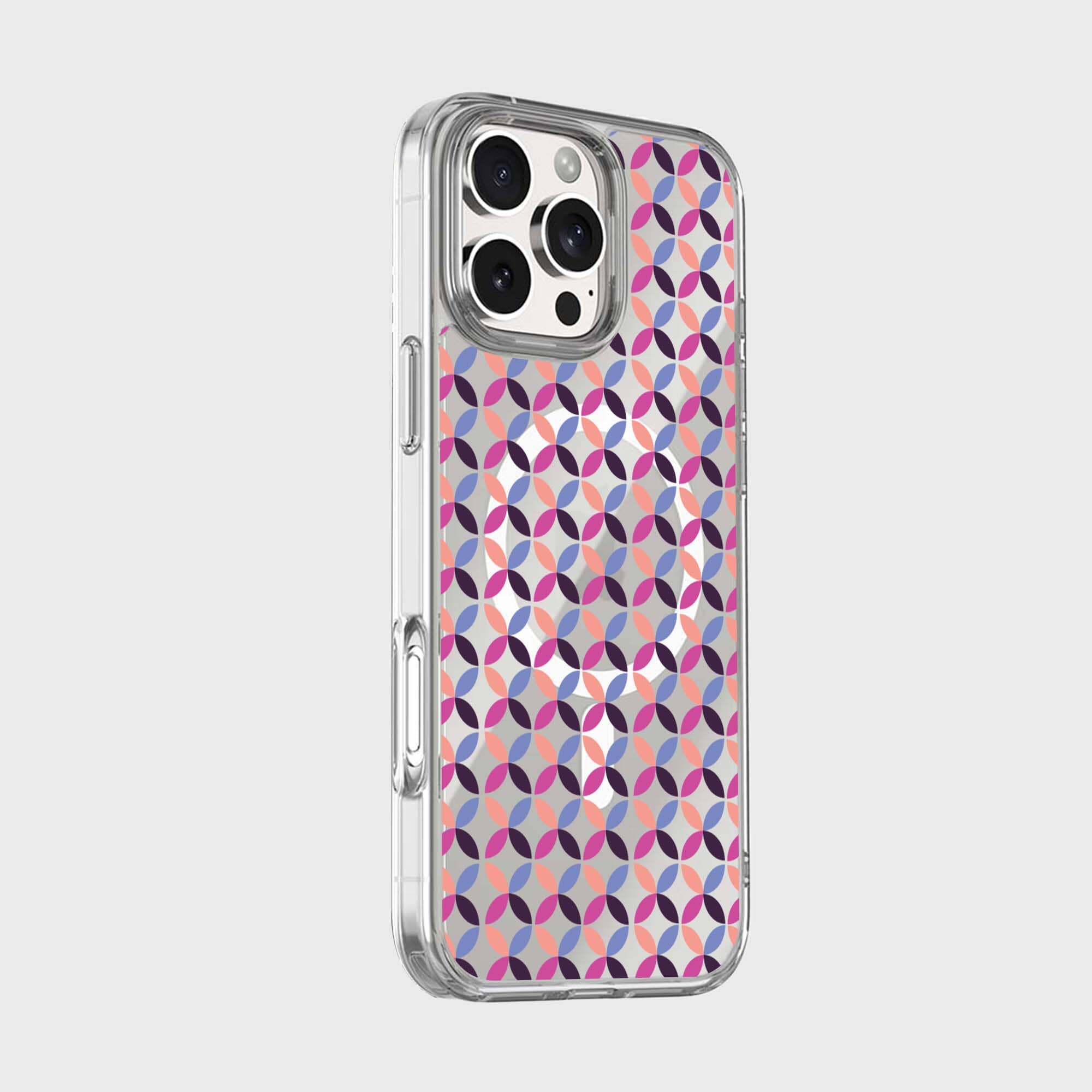 iPhone 16 Pro Max Clear Case – Pink Celestial Petal Design