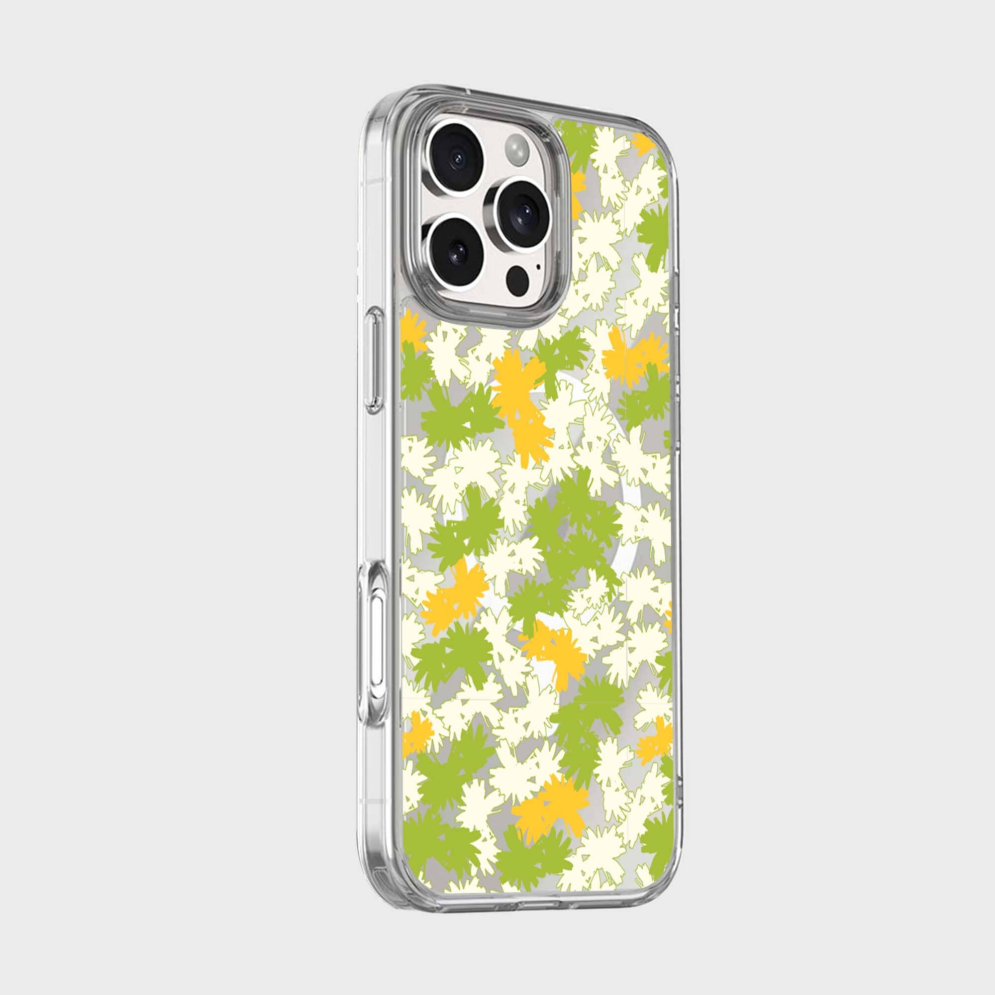 iPhone 16 Pro Max Clear Case - Yellow Dandelion Design