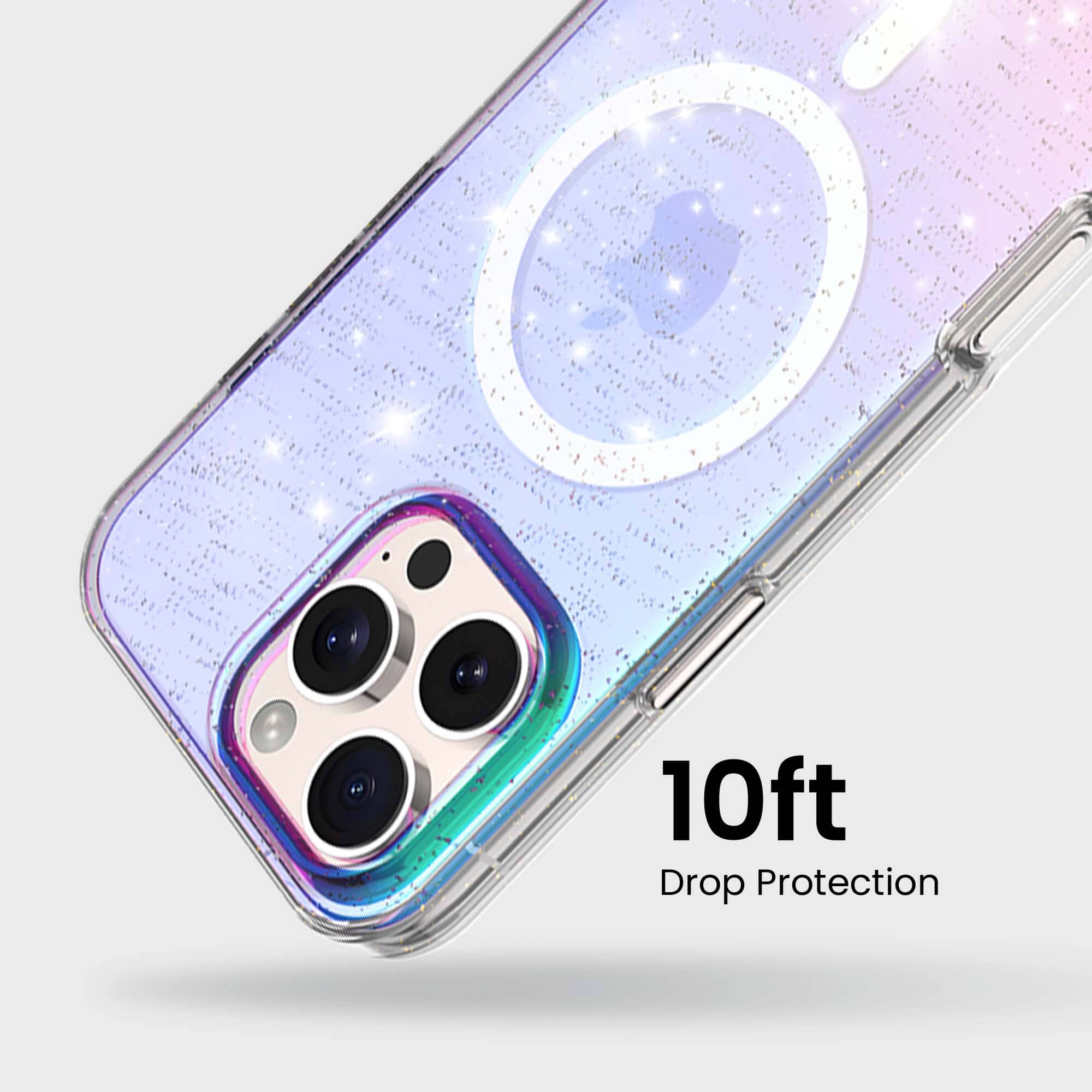 iPhone 16 Pro Max Anti-Yellow Glitter Clear Case with MagSafe