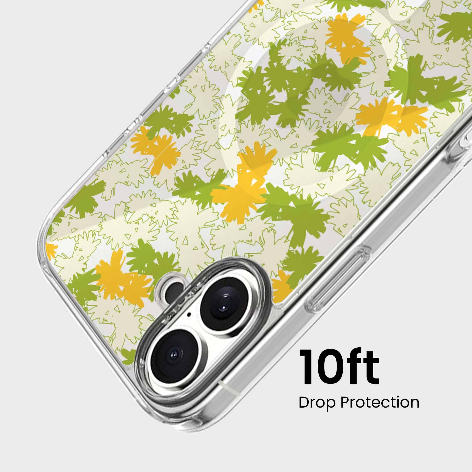 iPhone 16 Clear Case - Yellow Dandelion Design