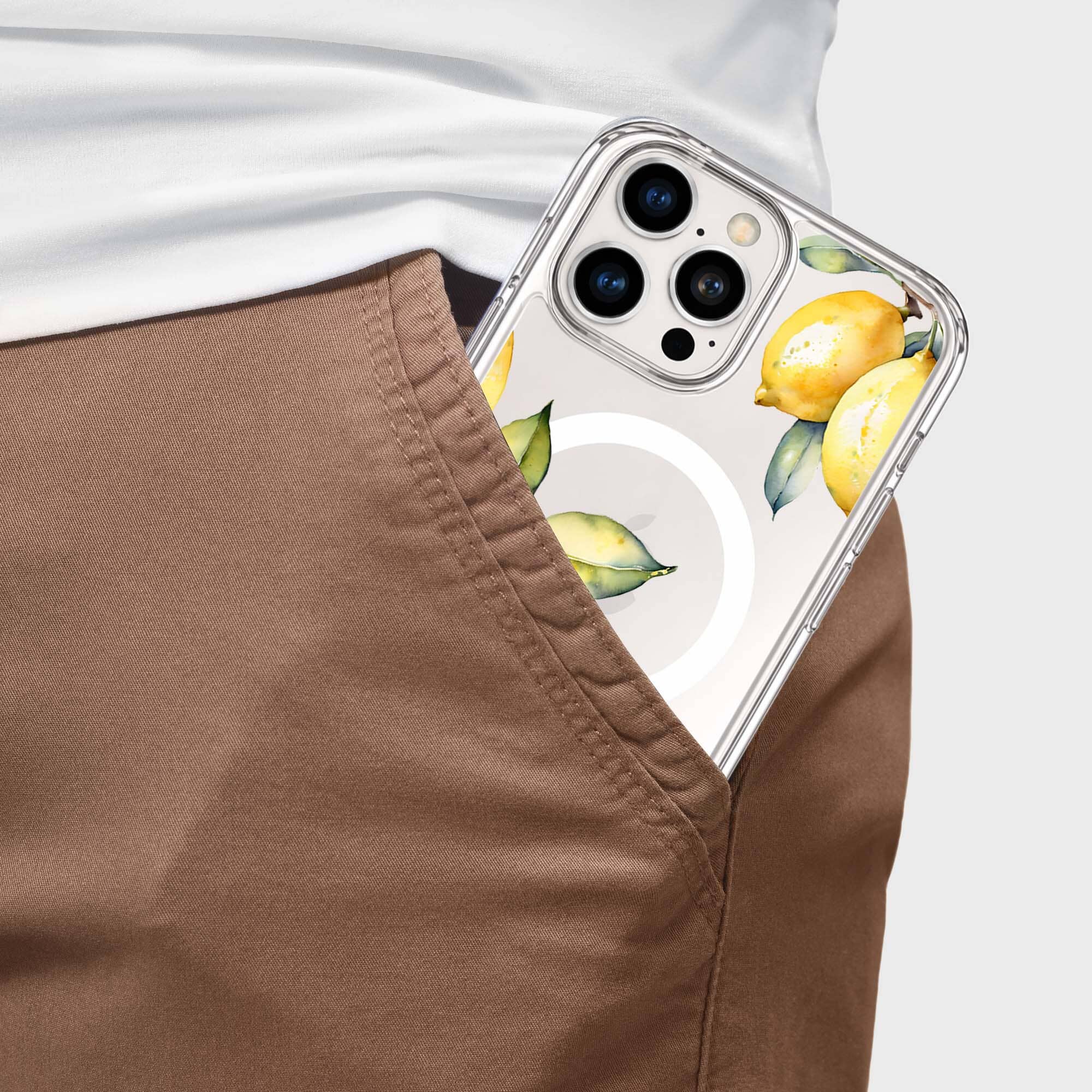 MagSafe iPhone 16 Pro Lemons Clear Case