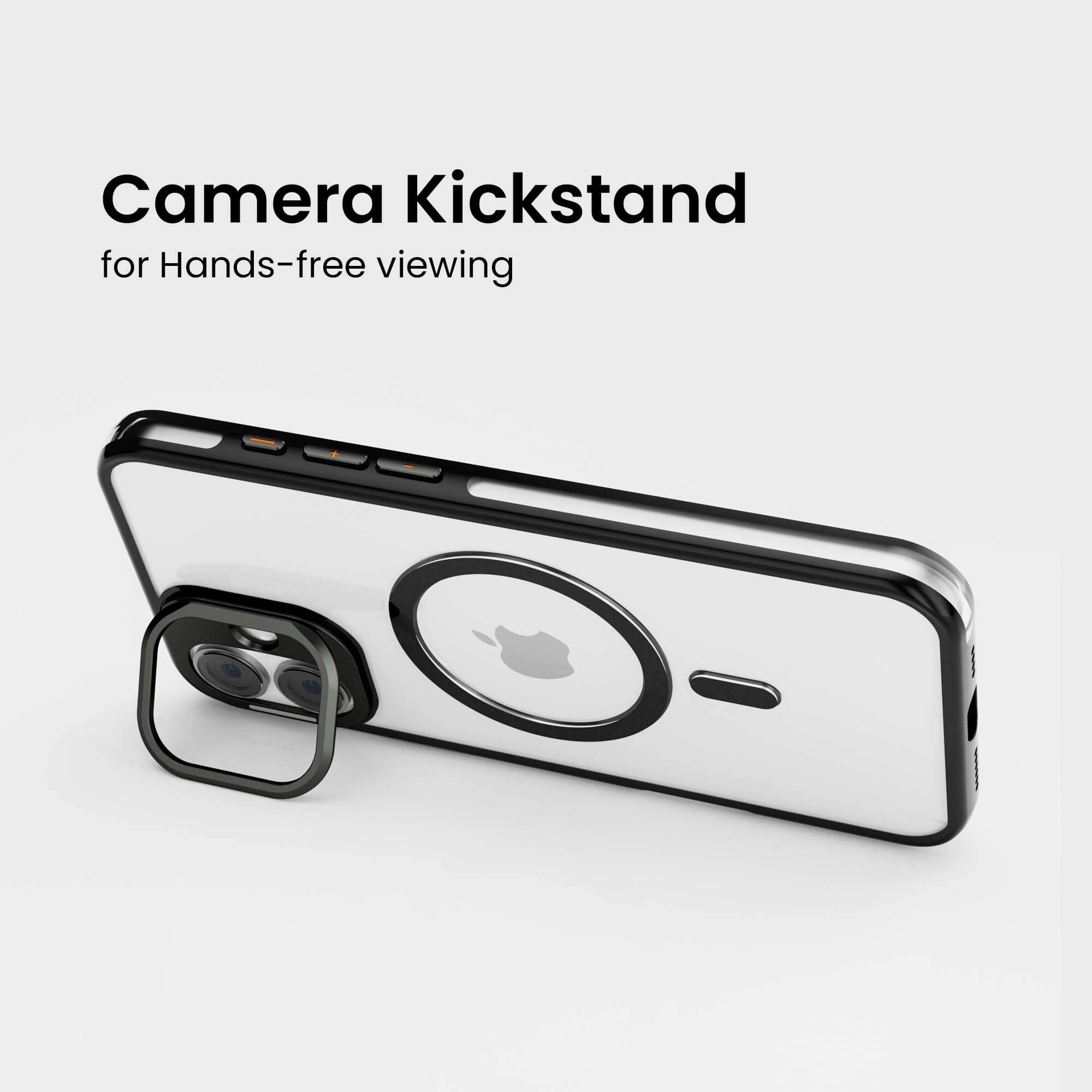 iPhone 16 Anti Yellow Clear Case with Camera Kickstand