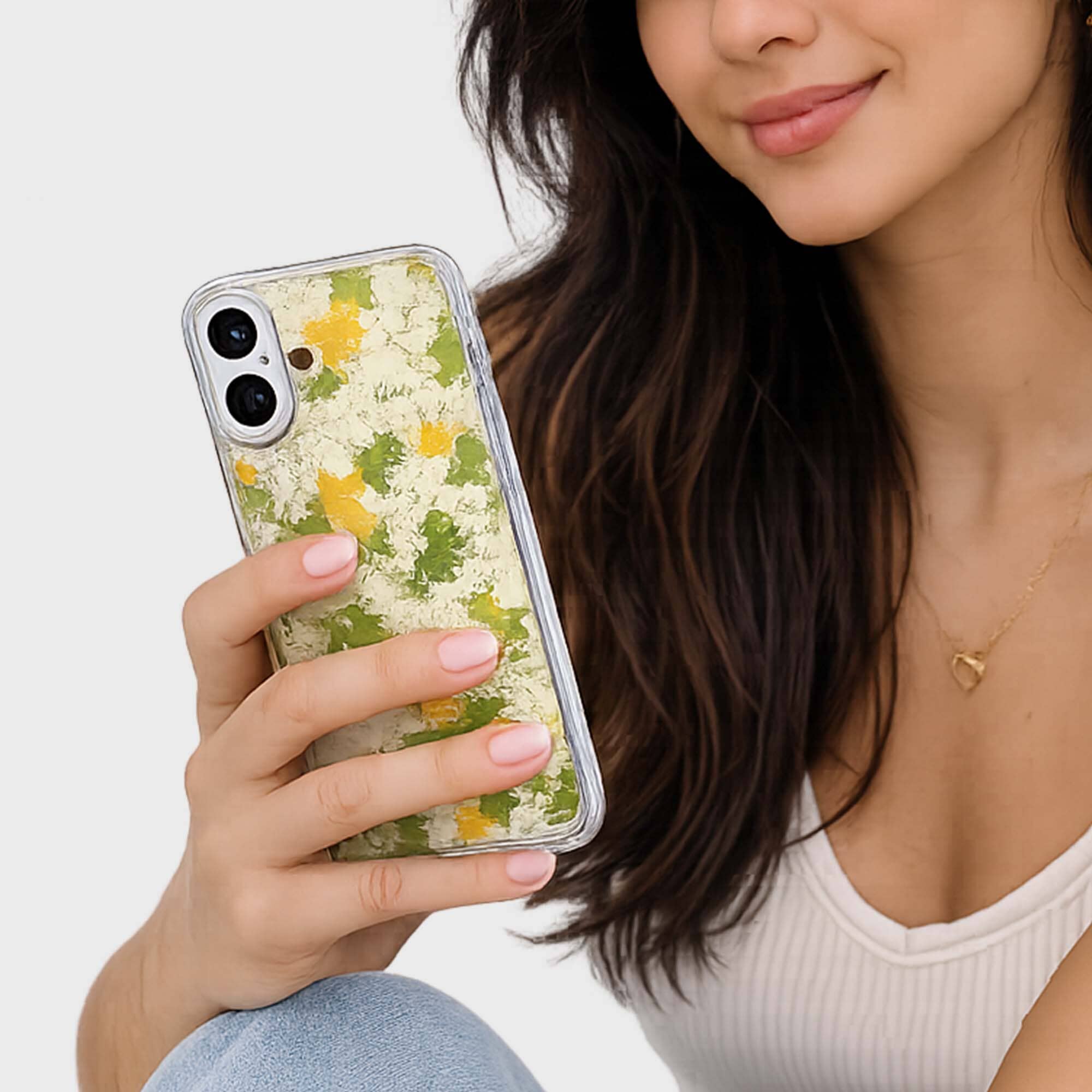 iPhone 16 Clear Case - Yellow Dandelion Design