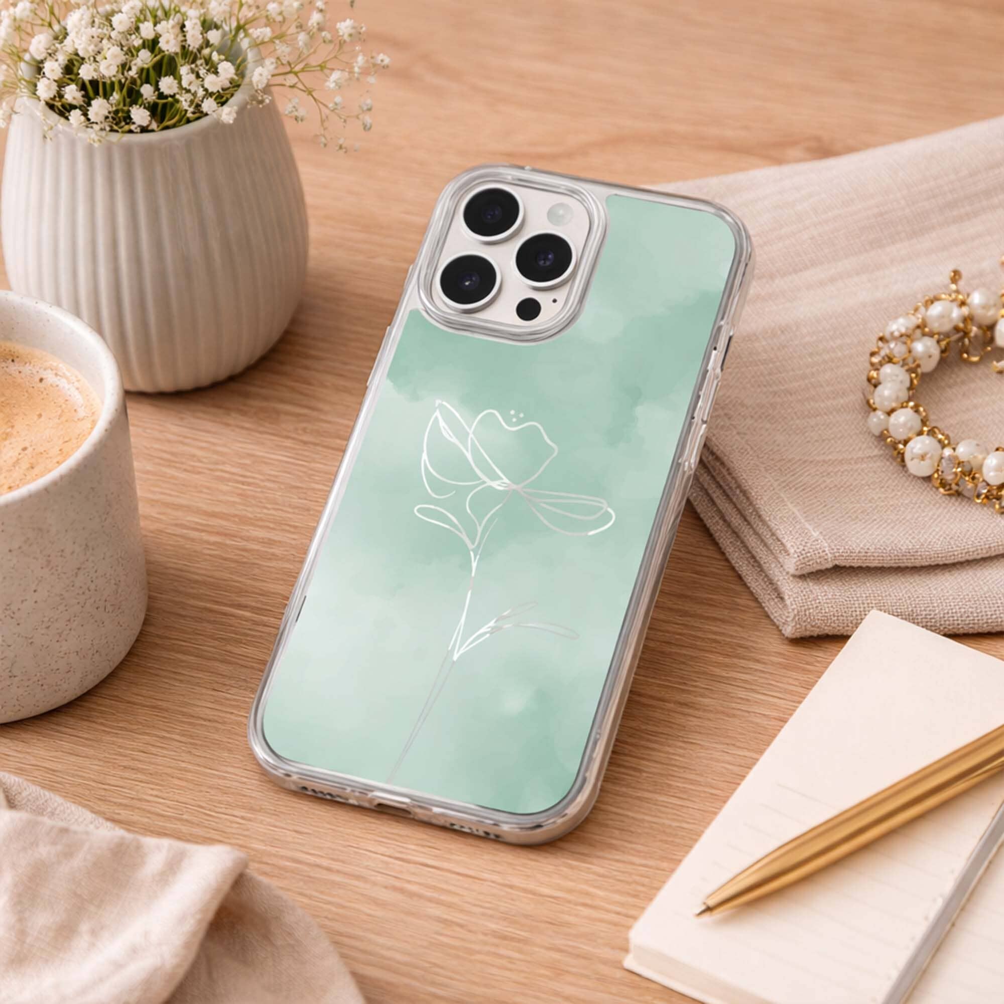 iPhone 16 Pro Case With MagSafe - Green Flower