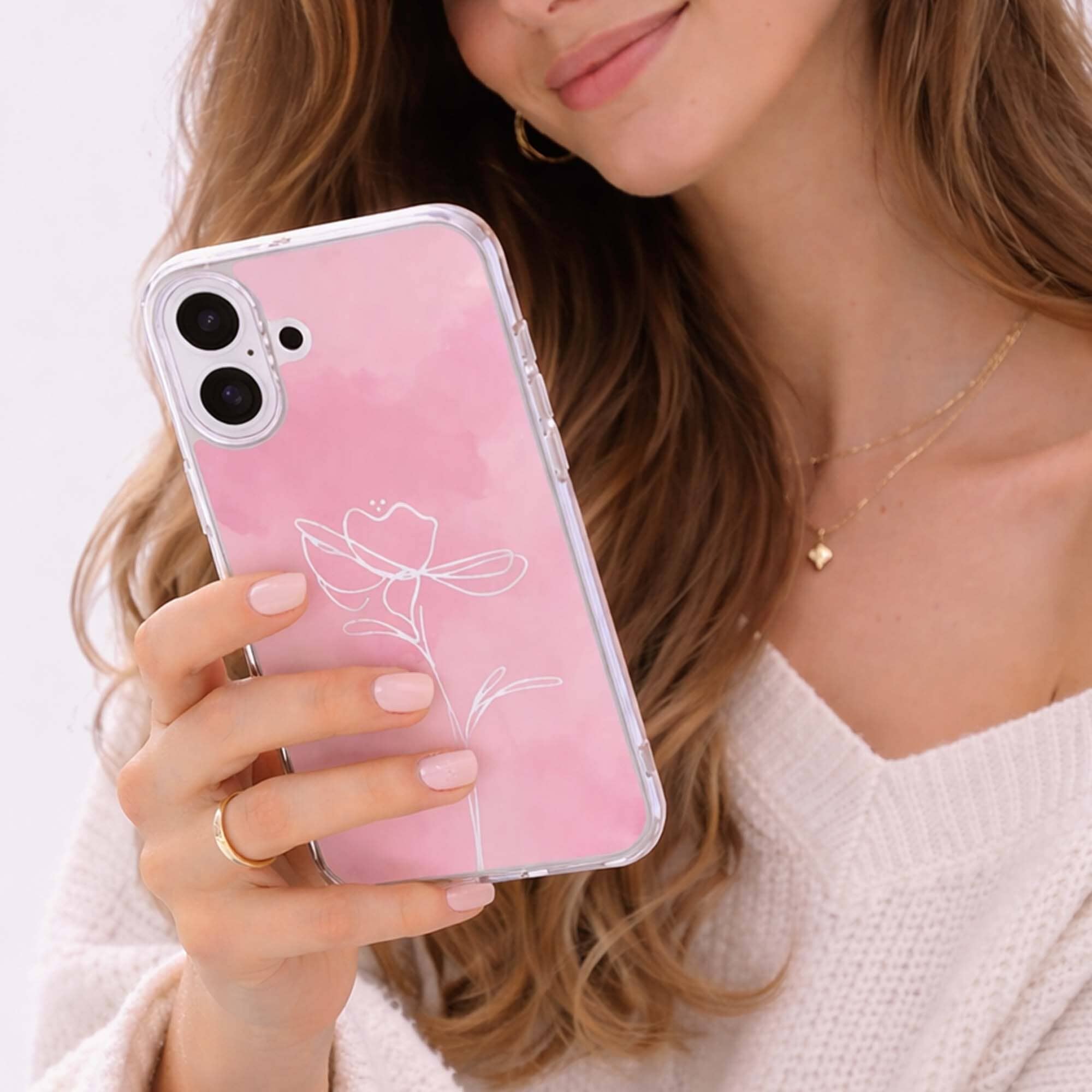 iPhone 16 Case With MagSafe - Pink Flower