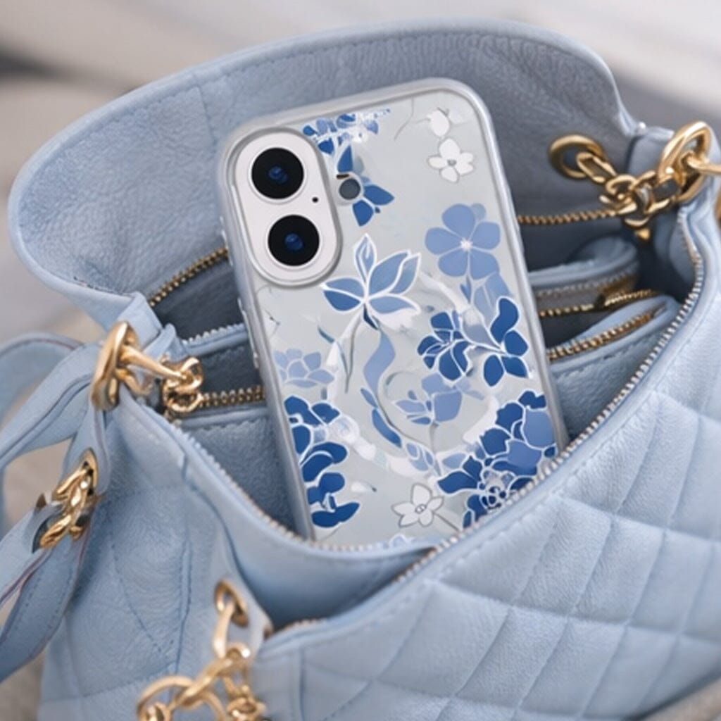 MagSafe iPhone 17 Blue Pattern Clear Case
