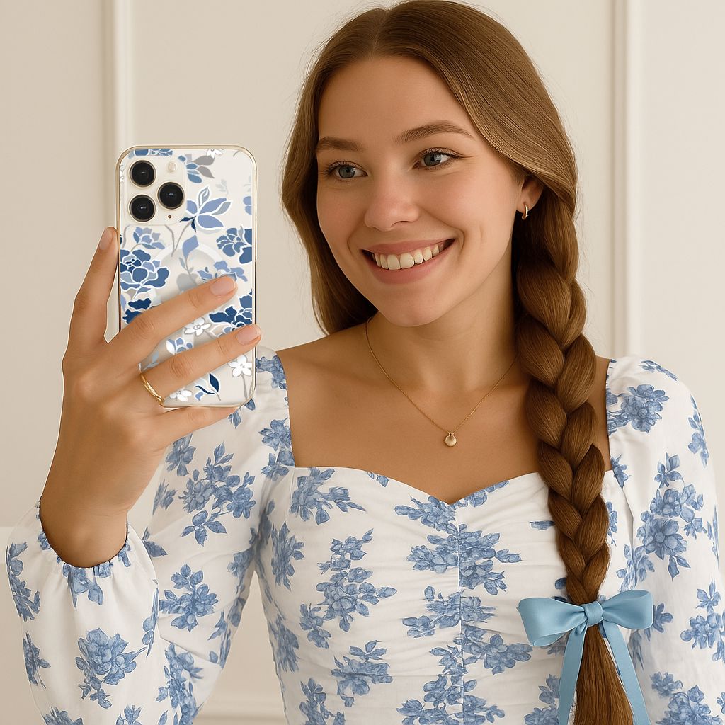 Samsung Galaxy S25 Ultra Blue Pattern Clear Case