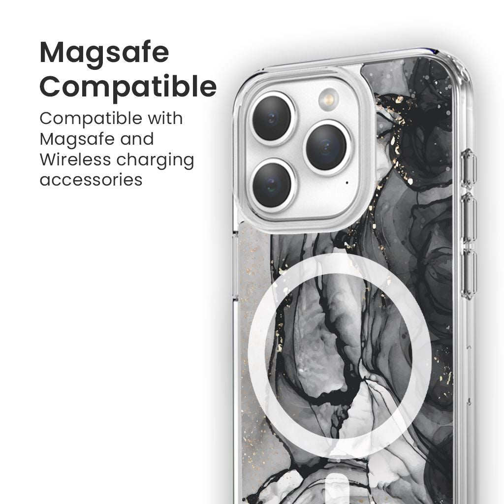 iPhone 15 Pro Case With MagSafe - Black Marble