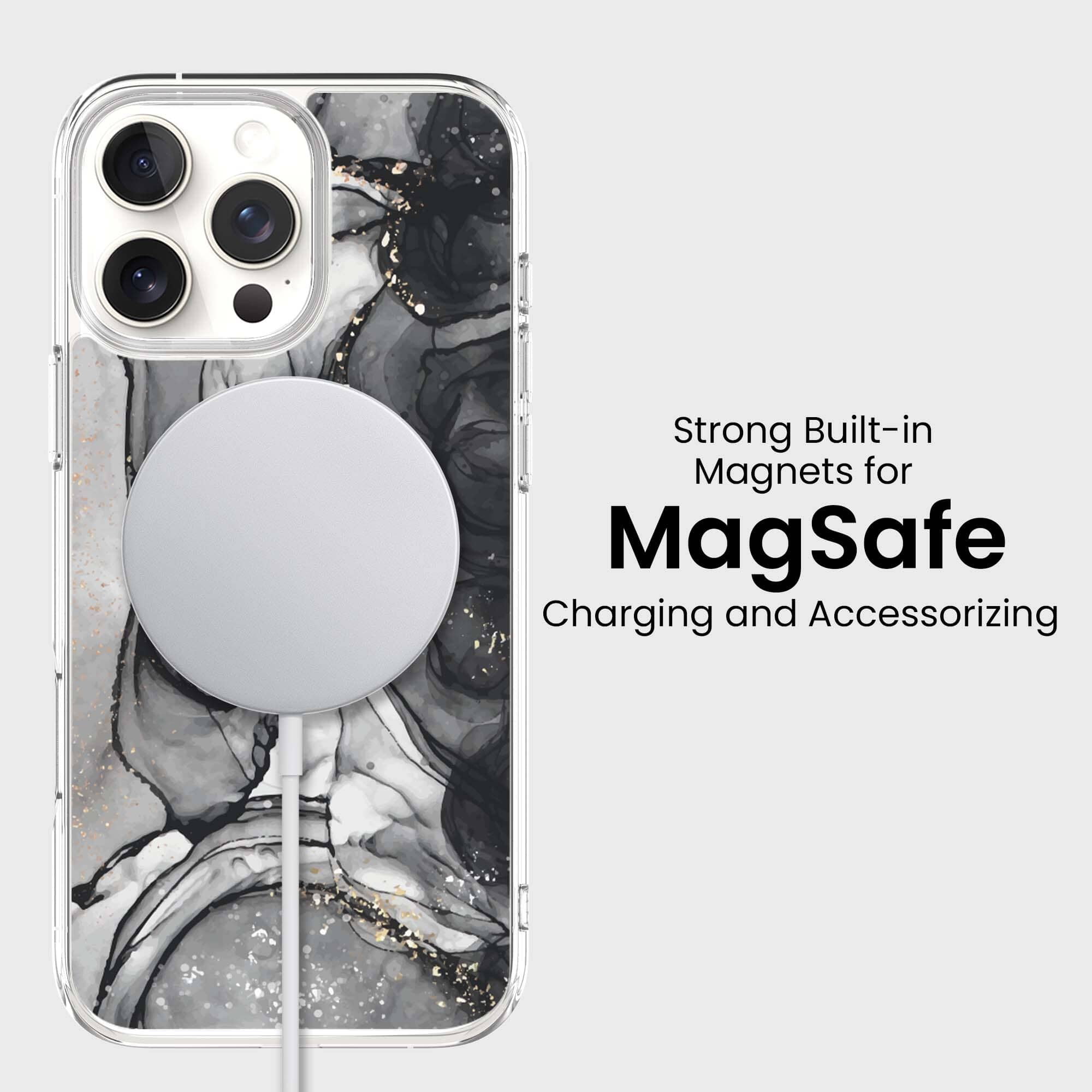 iPhone 16 Pro Max Case With MagSafe - Black Marble