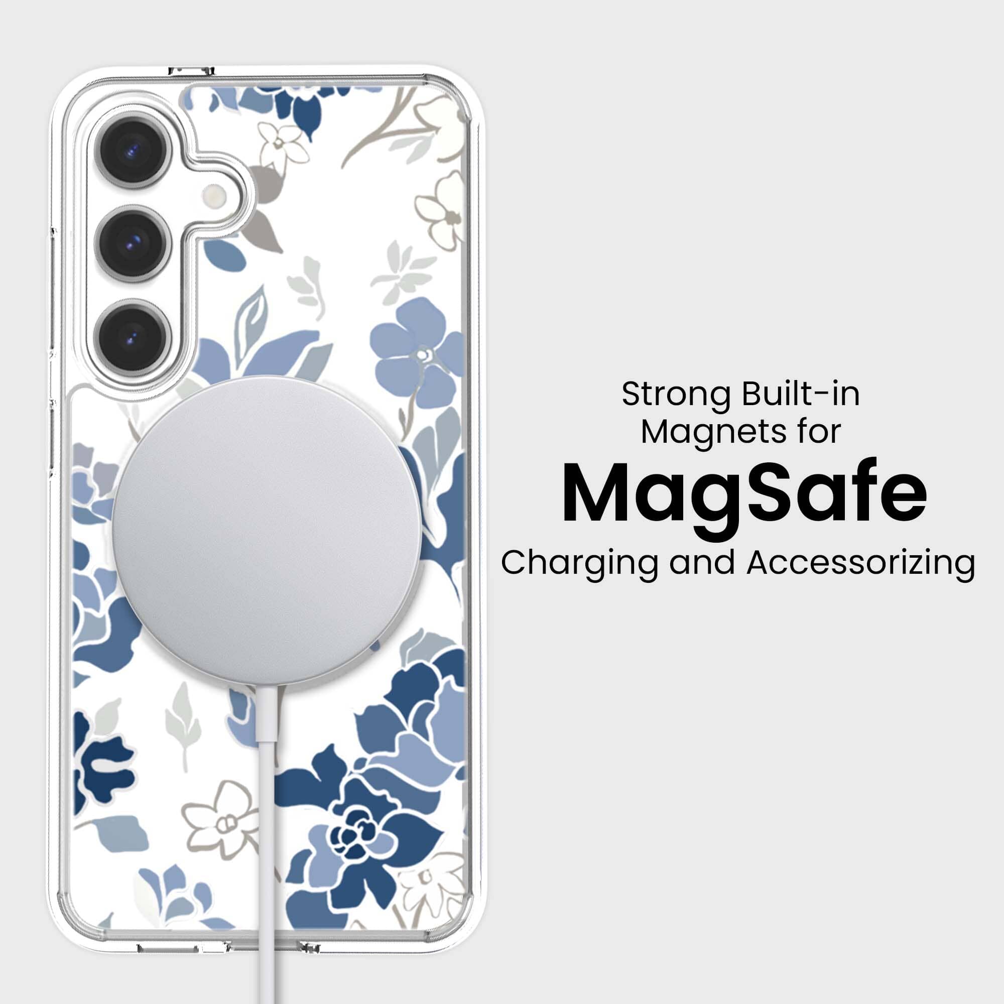 Samsung Galaxy S25 Blue Pattern Clear Case