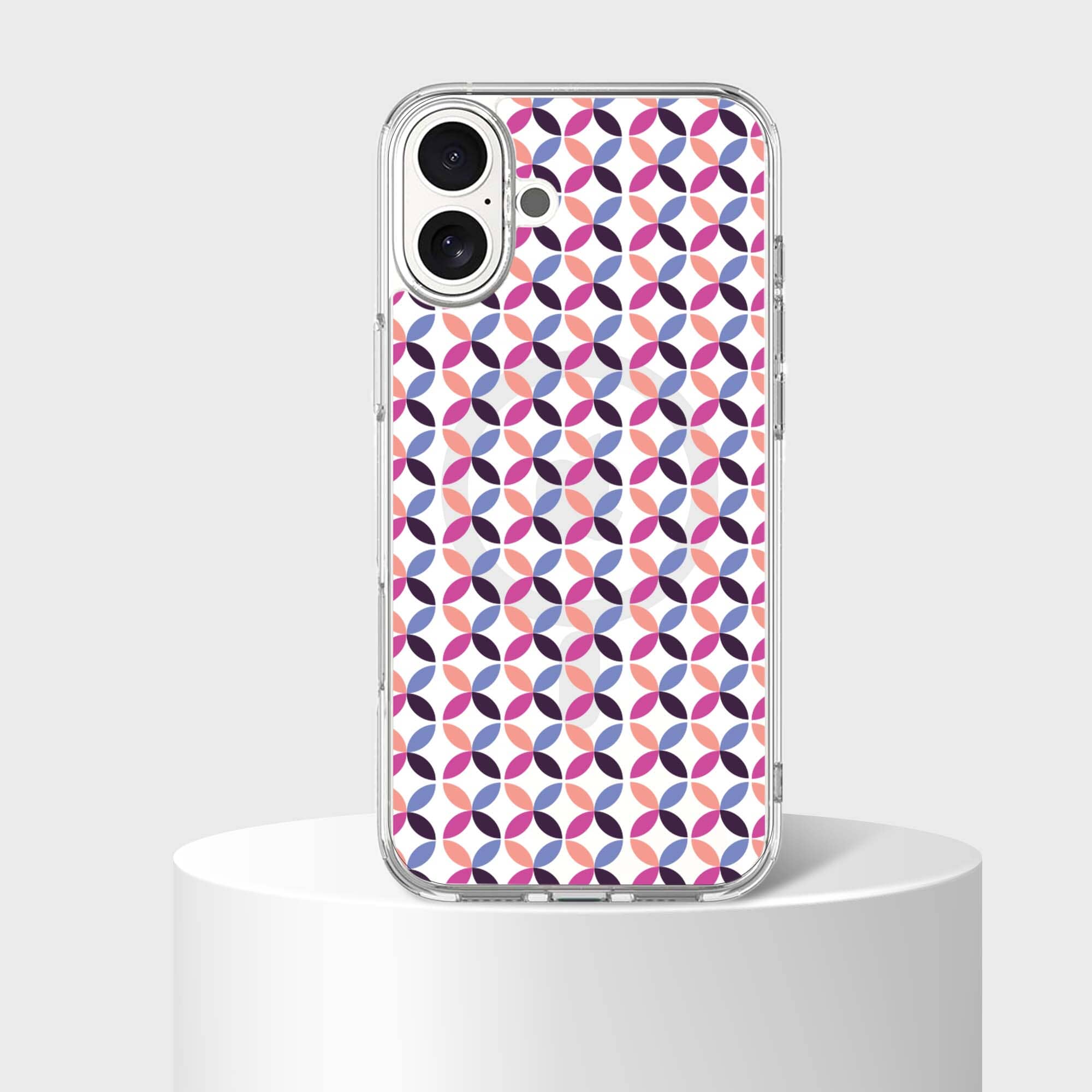 iPhone 16 Clear Case - Pink Celestial Petal Design