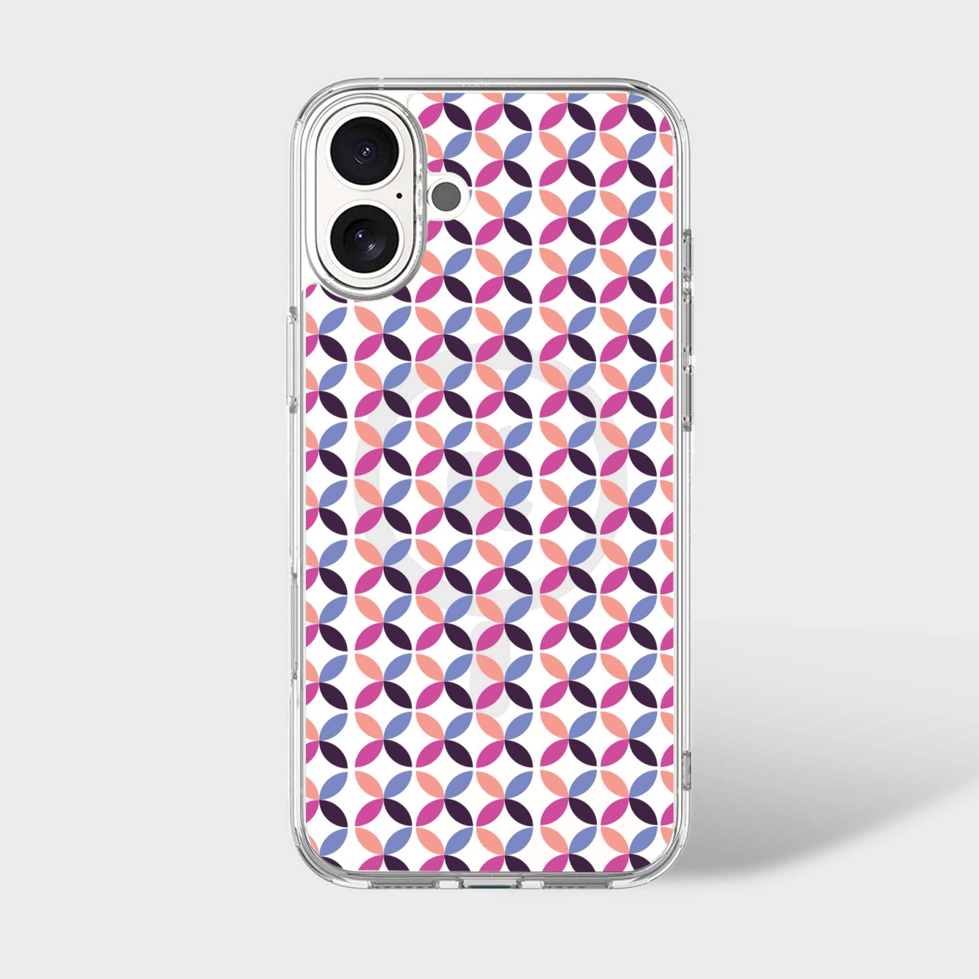 iPhone 16 Clear Case - Pink Celestial Petal Design