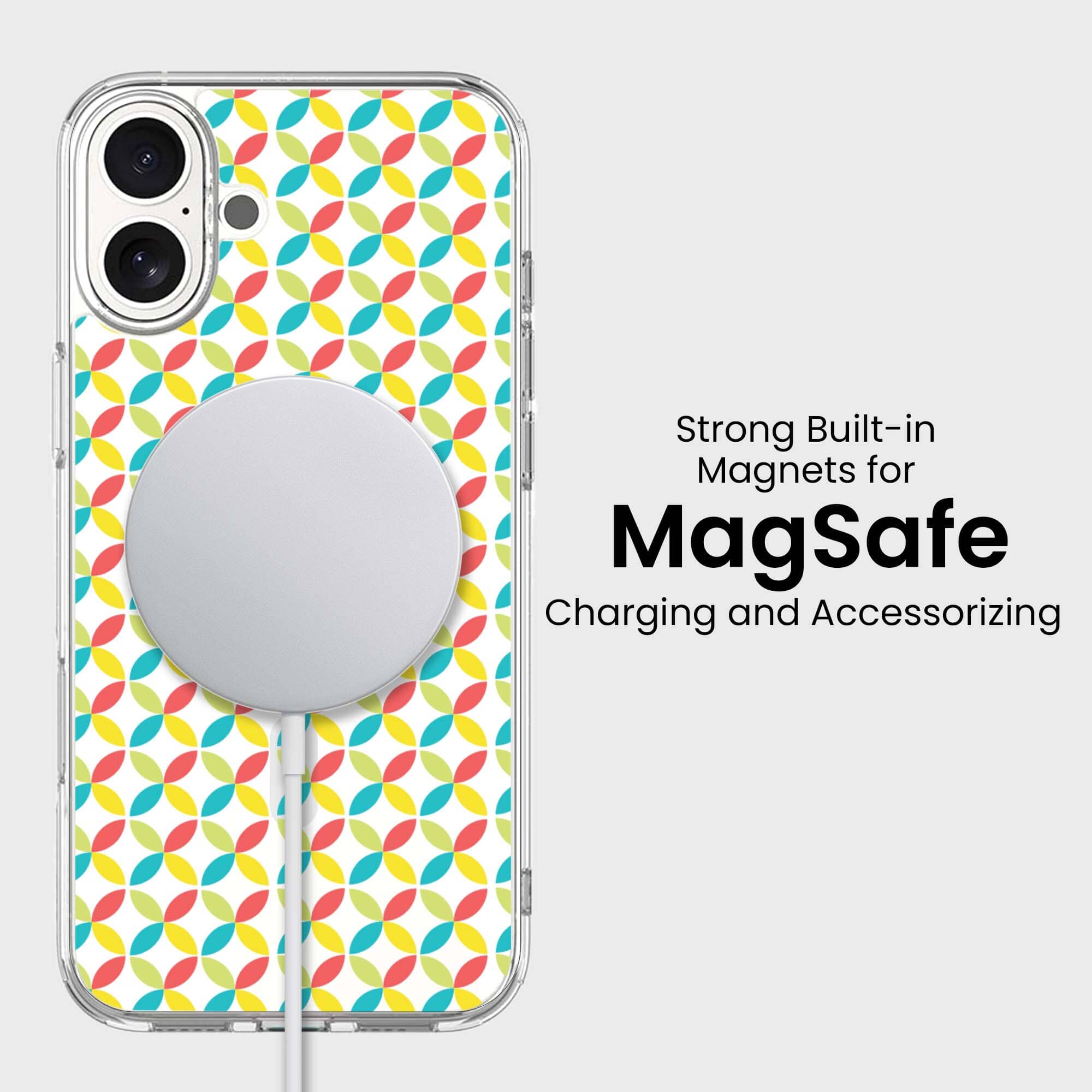 iPhone 16 Clear Case - Yellow Celestial Petal Design