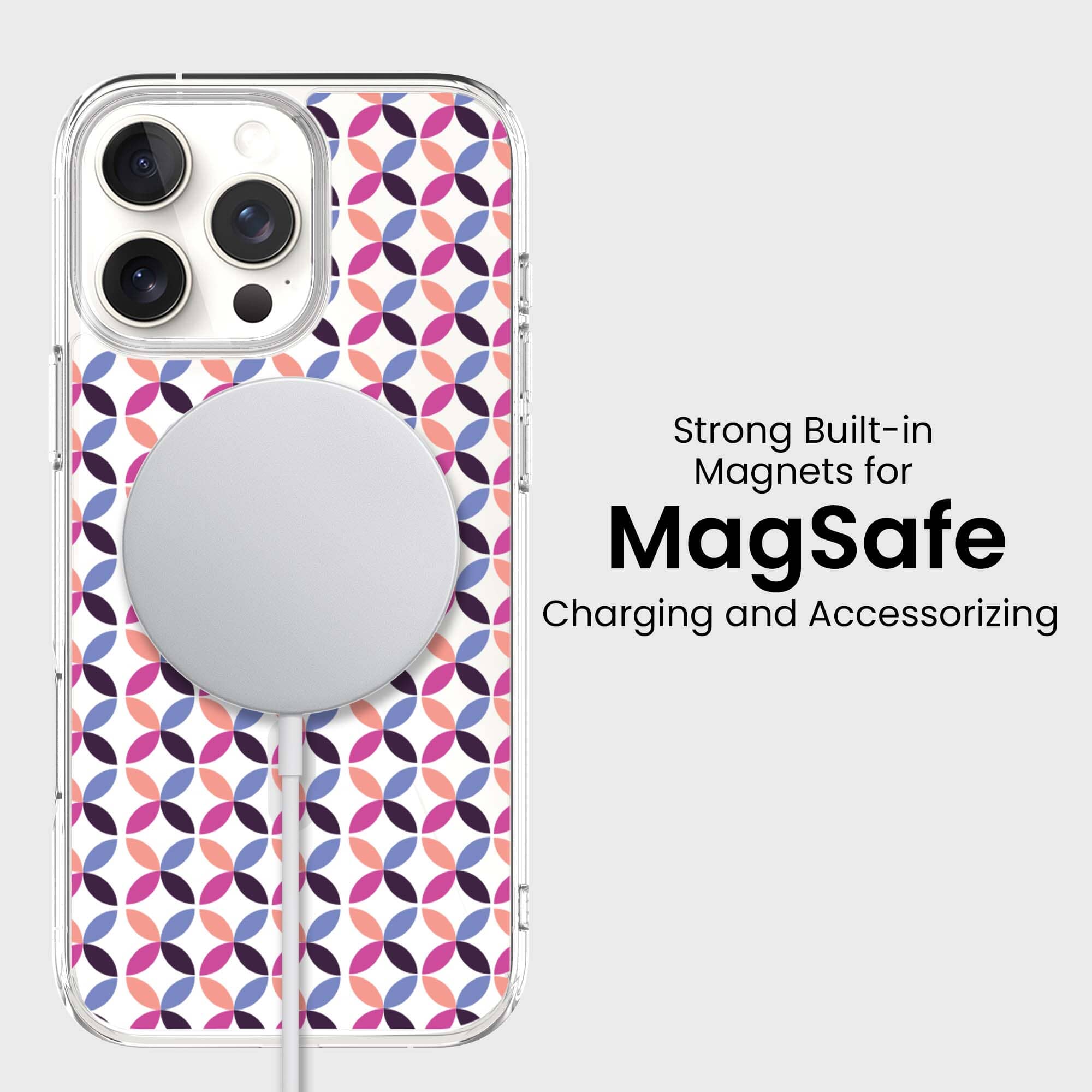 iPhone 16 Pro Clear Case - Pink Celestial Petal Design