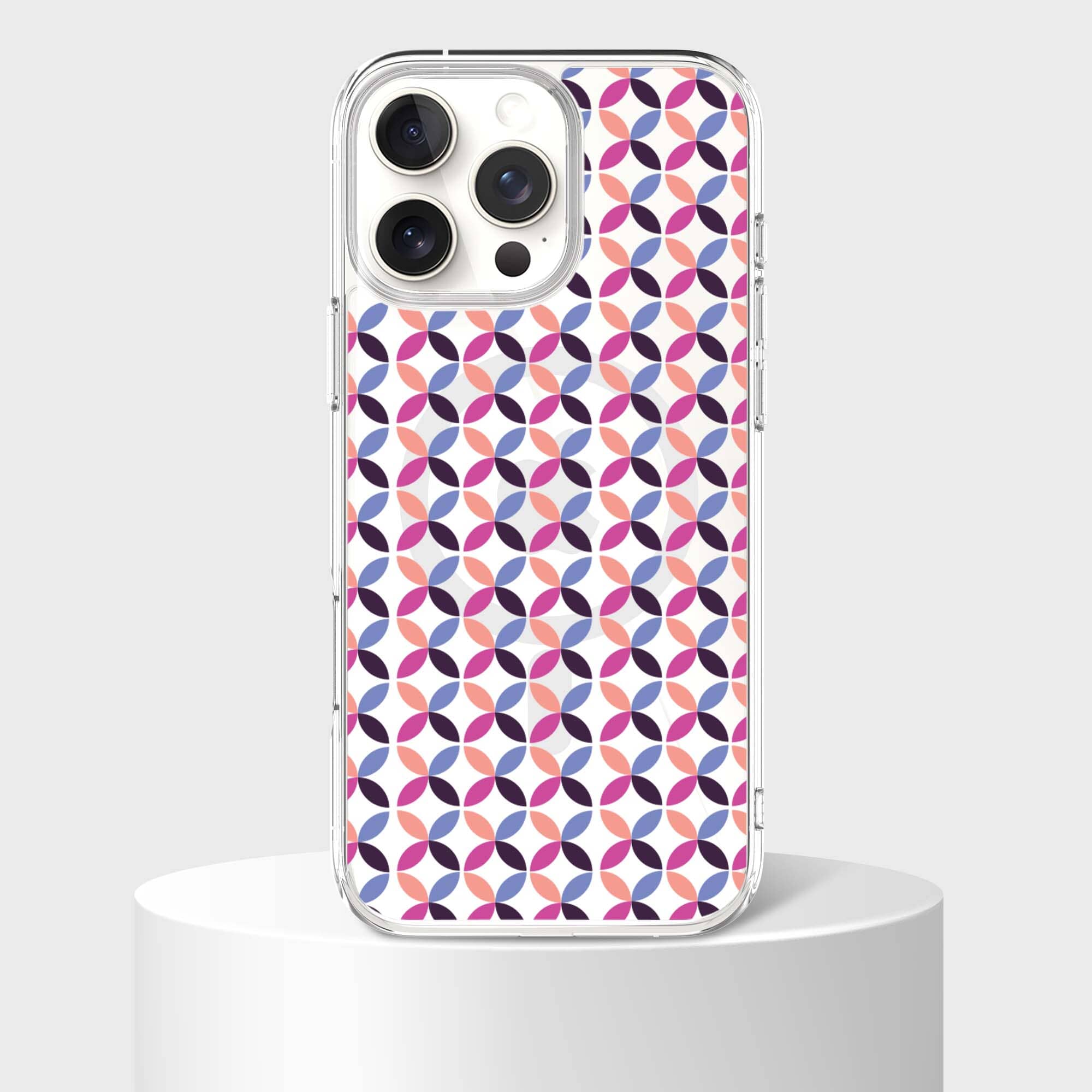 iPhone 16 Pro Clear Case - Pink Celestial Petal Design