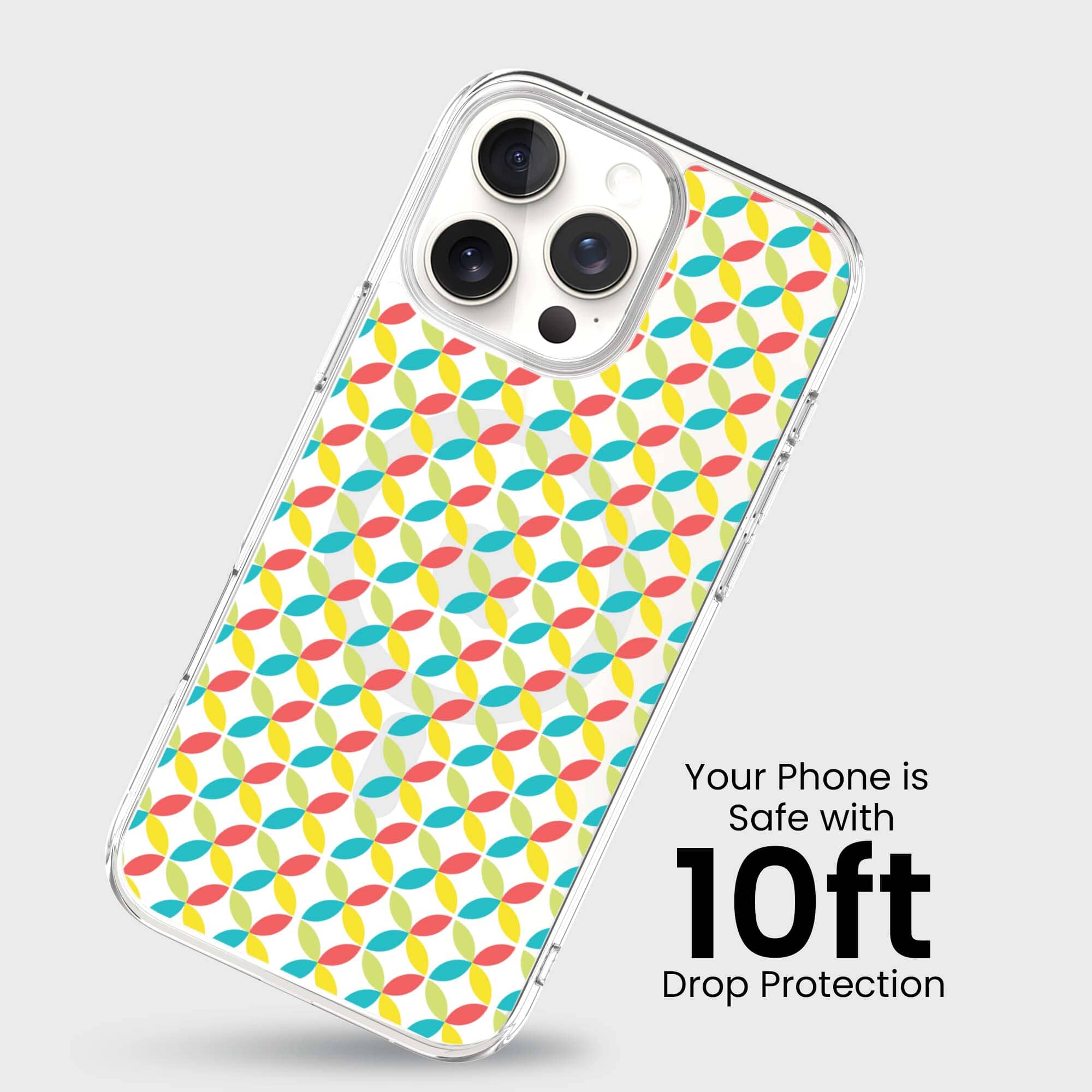 iPhone 16 Pro Max Clear Case - Yellow Celestial Petal Design