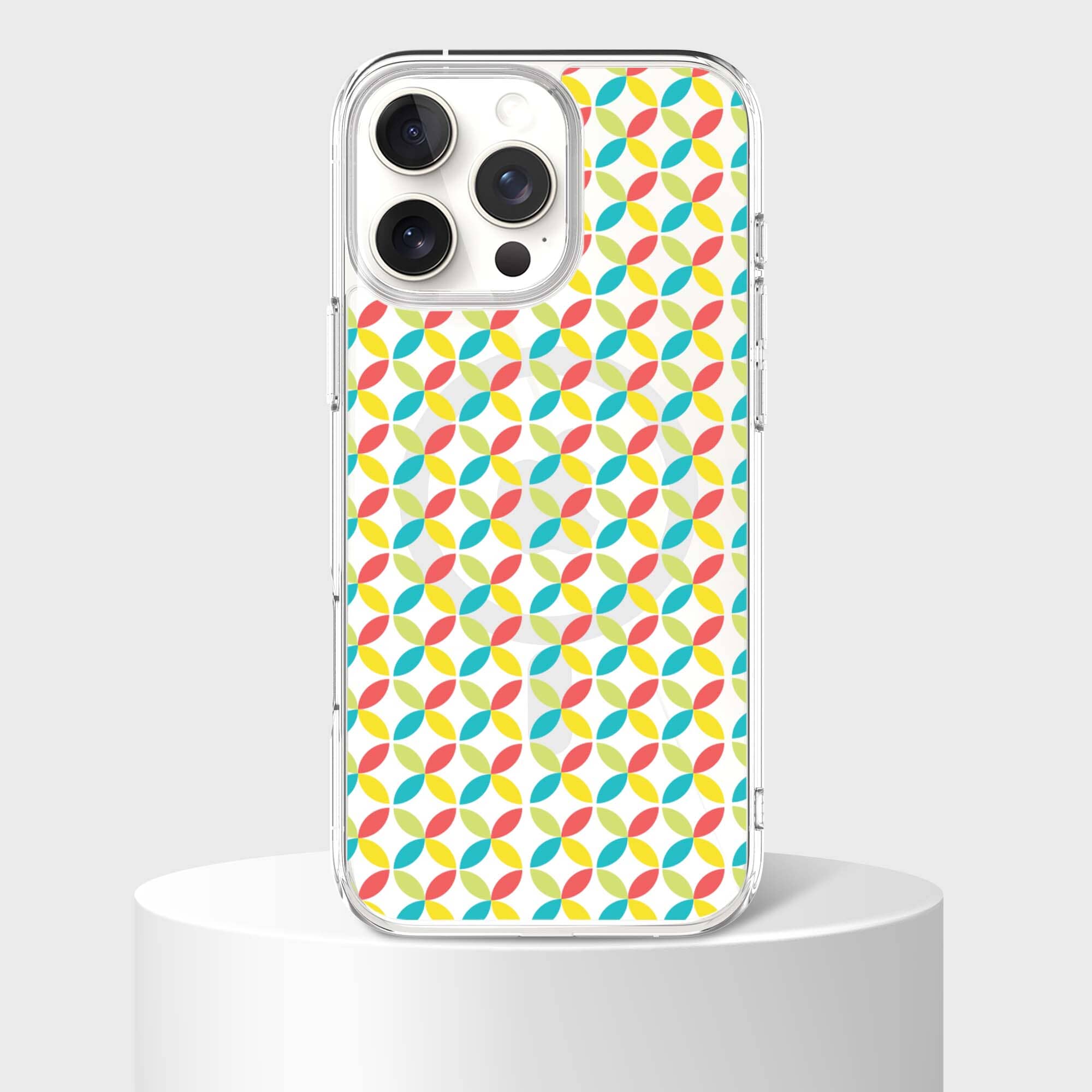 iPhone 16 Pro Max Clear Case - Yellow Celestial Petal Design