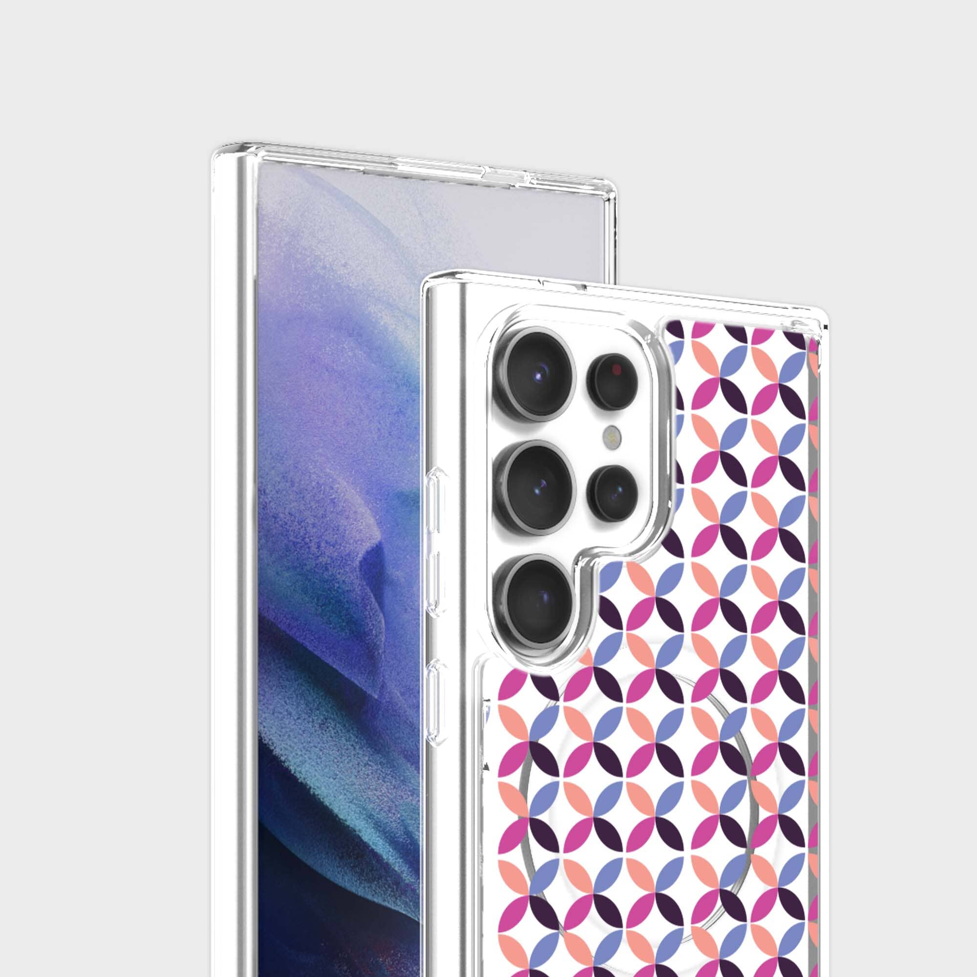 Samsung Galaxy S24 Ultra Clear Case - Pink Celestial Petal Design