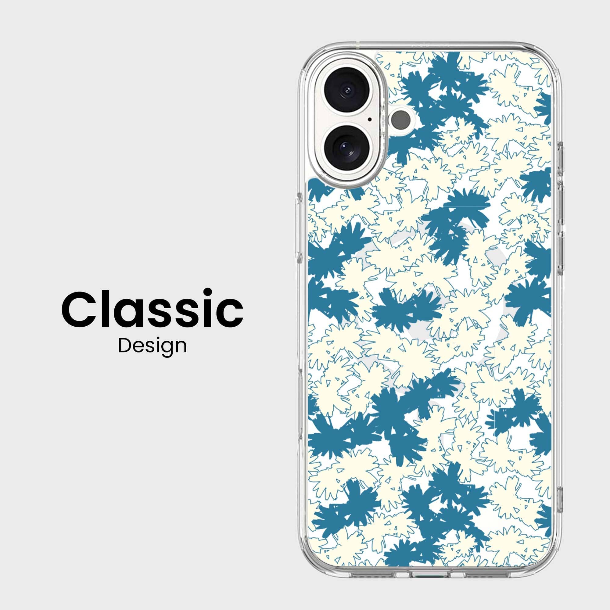 iPhone 16 Clear Case - Blue Dandelion Design