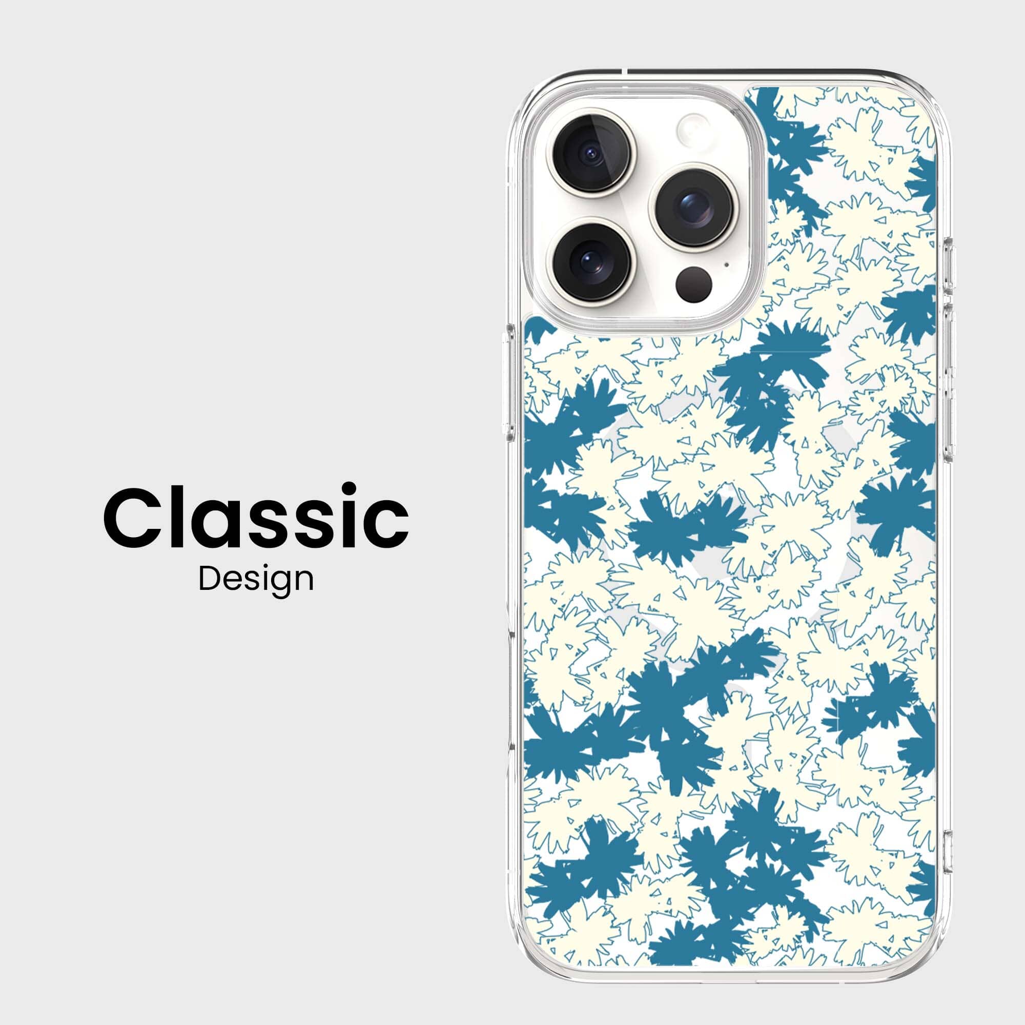 iPhone 16 Pro Clear Case - Blue Dandelion Design