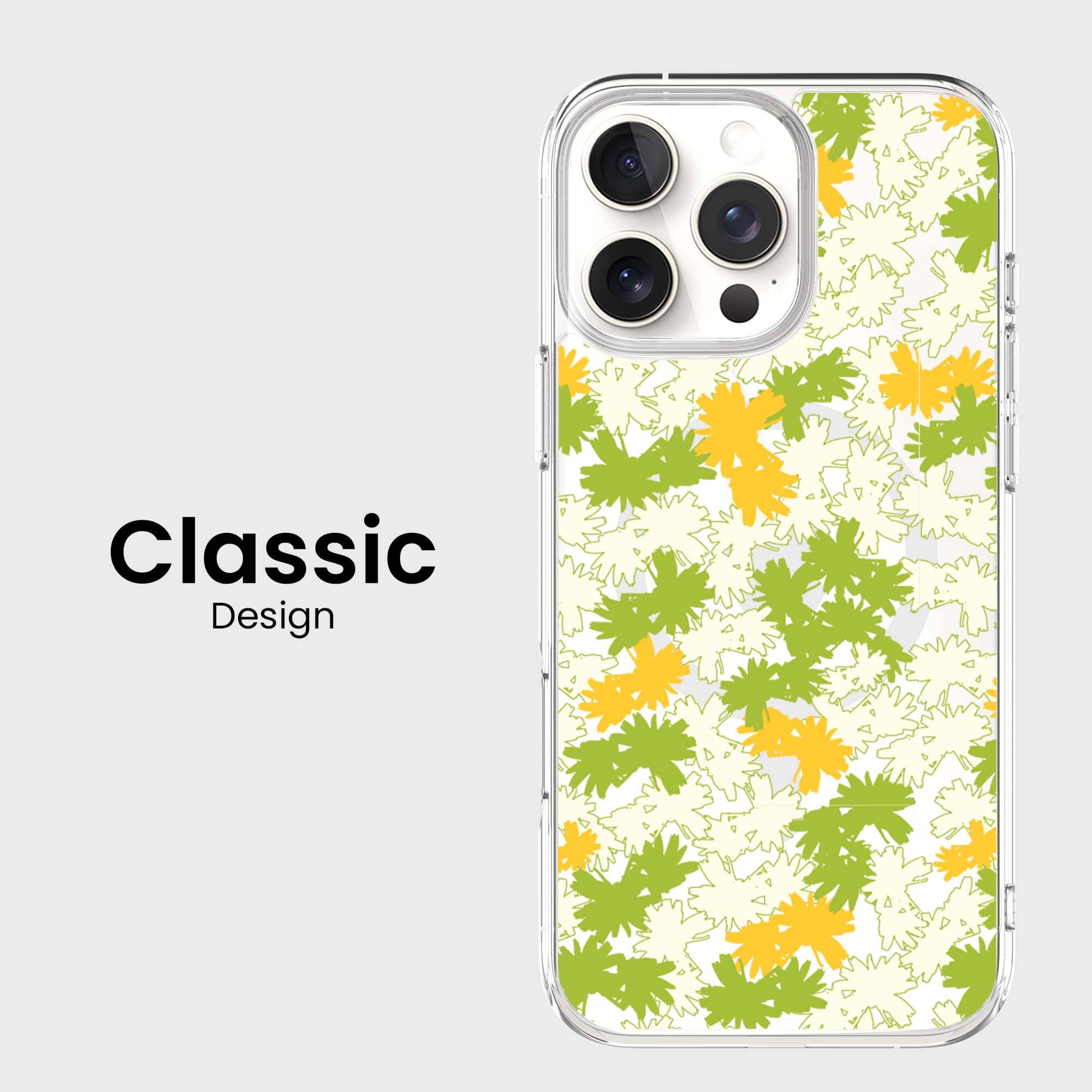 iPhone 16 Pro Clear Case - Yellow Dandelion Design