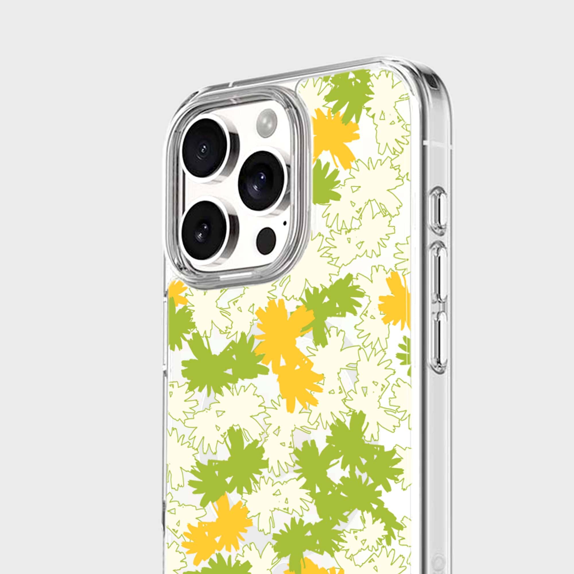 iPhone 16 Pro Max Clear Case - Yellow Dandelion Design