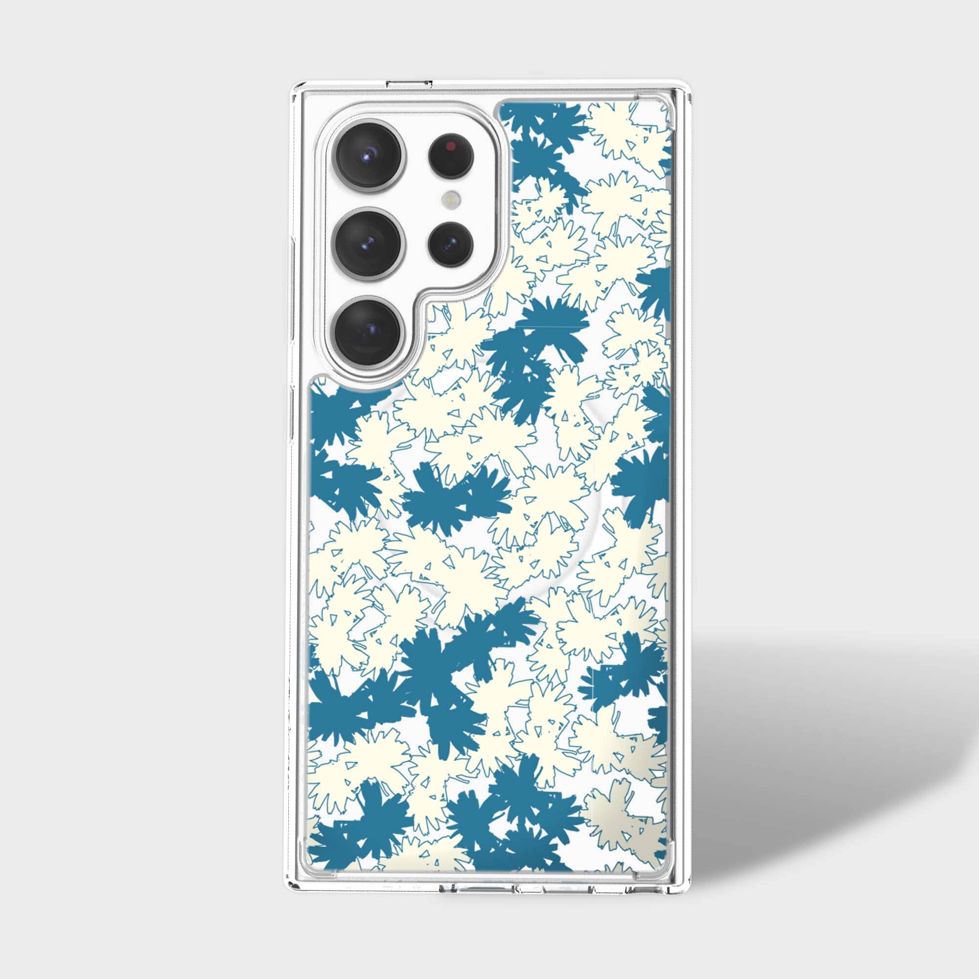 Samsung Galaxy S24 Ultra Clear Case - Blue Dandelion Design