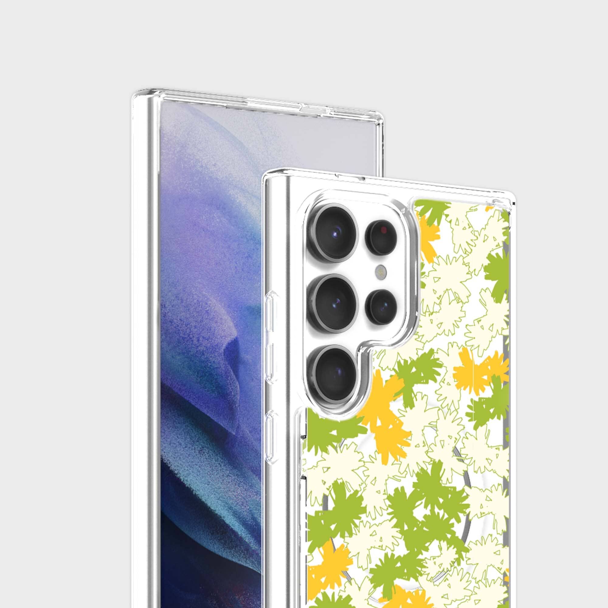 Samsung Galaxy S24 Ultra Clear Case - Yellow Dandelion Design