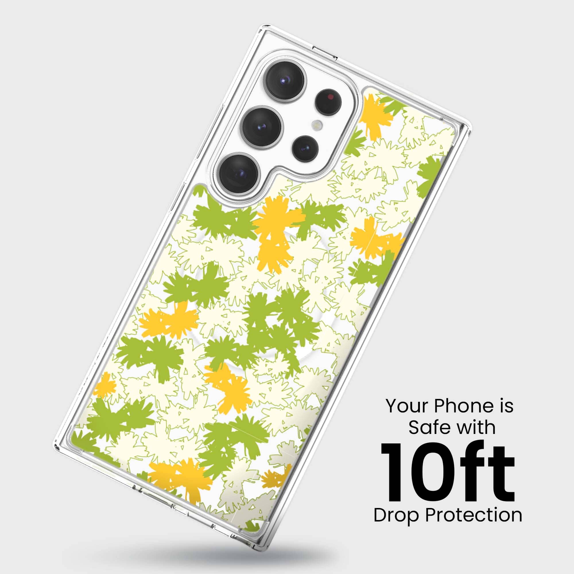 Samsung Galaxy S24 Ultra Clear Case - Yellow Dandelion Design